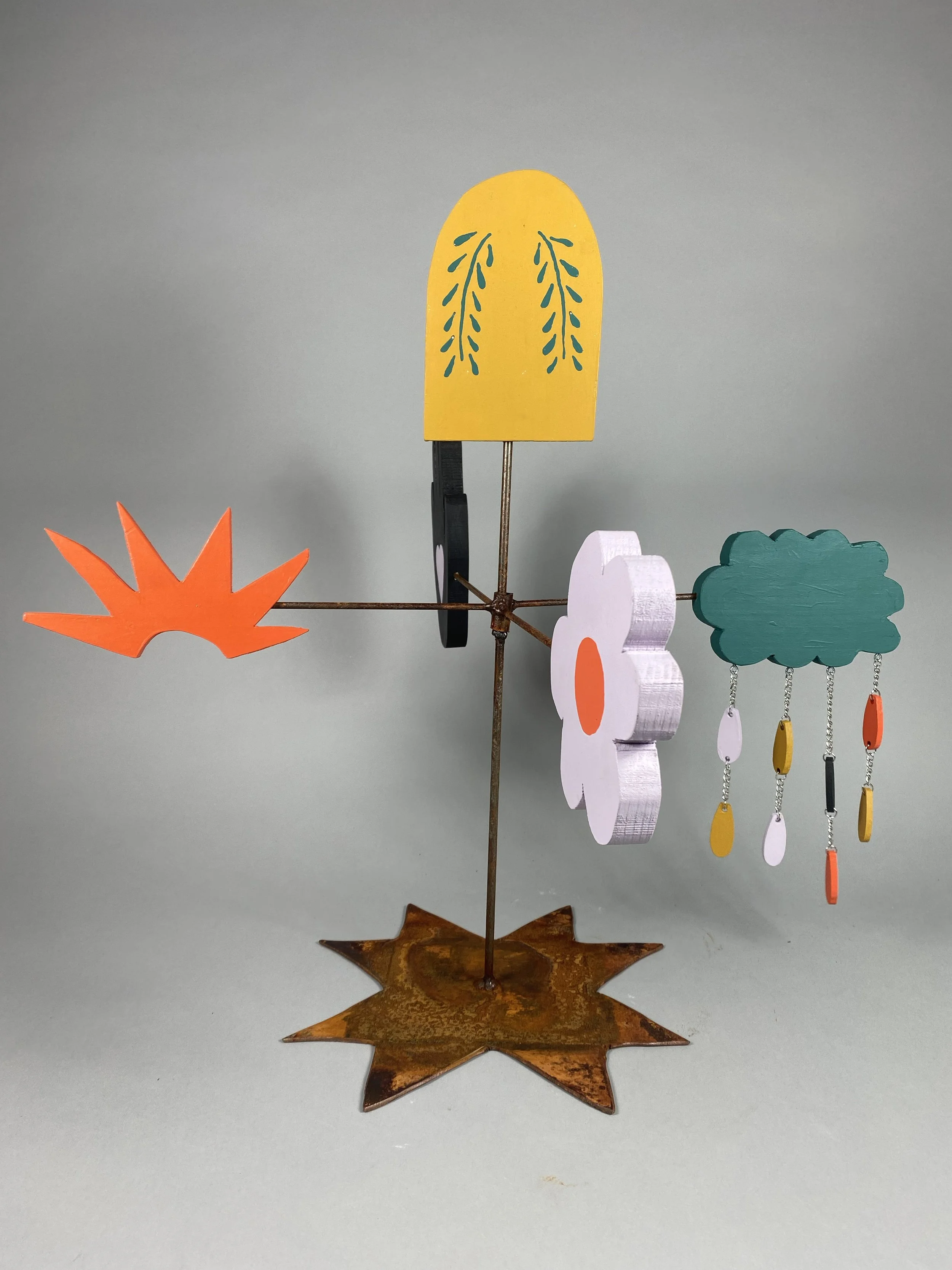 Tombstone Weathervane, pine board and steel rod, 24” x 24” x 23”, 2022