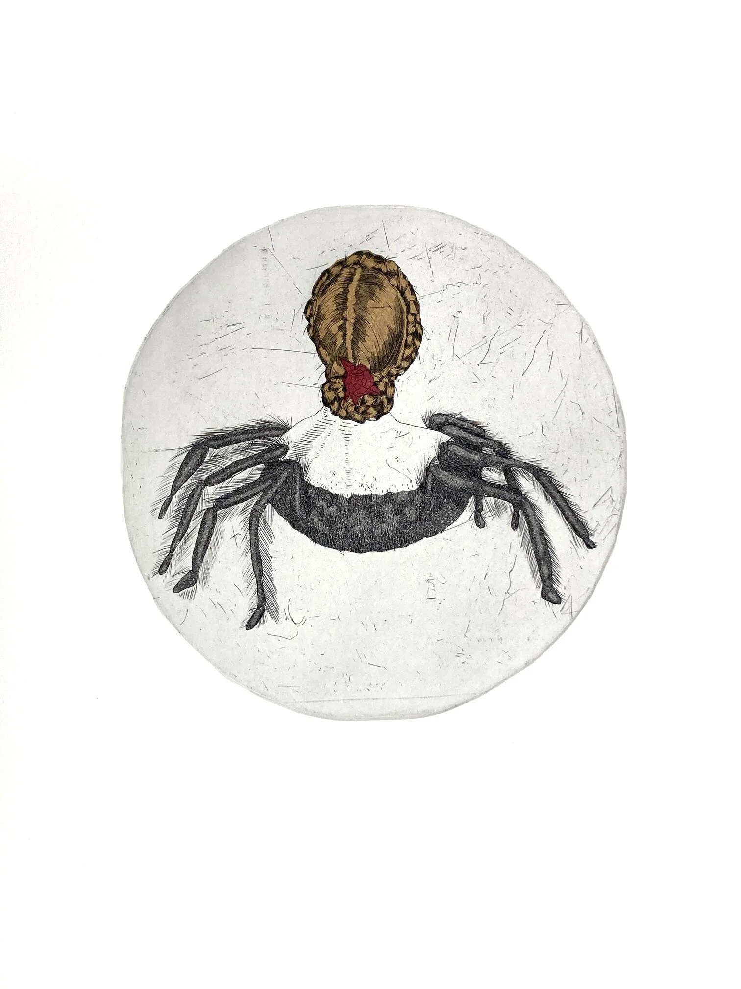 Itsy Bitsy, etching with chine colle, 14" x 11", 2017