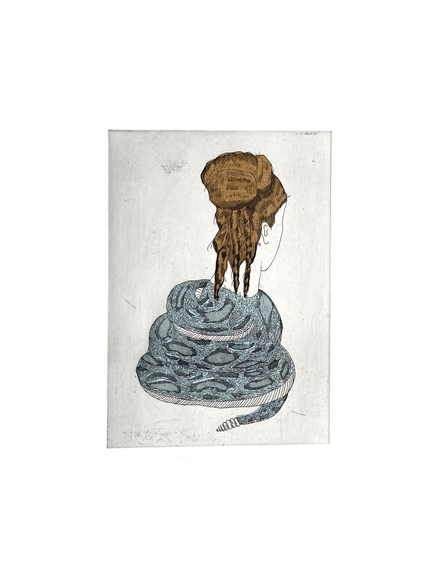 Post-Lapsarian, etching with chine colle, 11" x 14", 2016