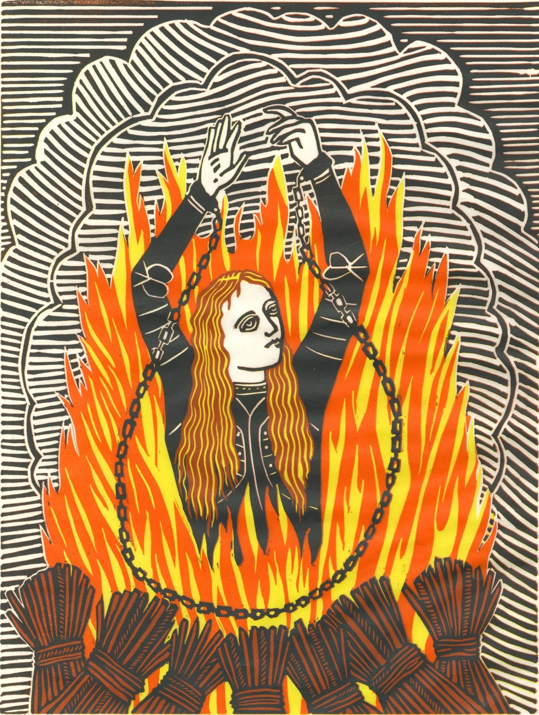 I Burn For You, reductive relief, 14" x 11", 2021