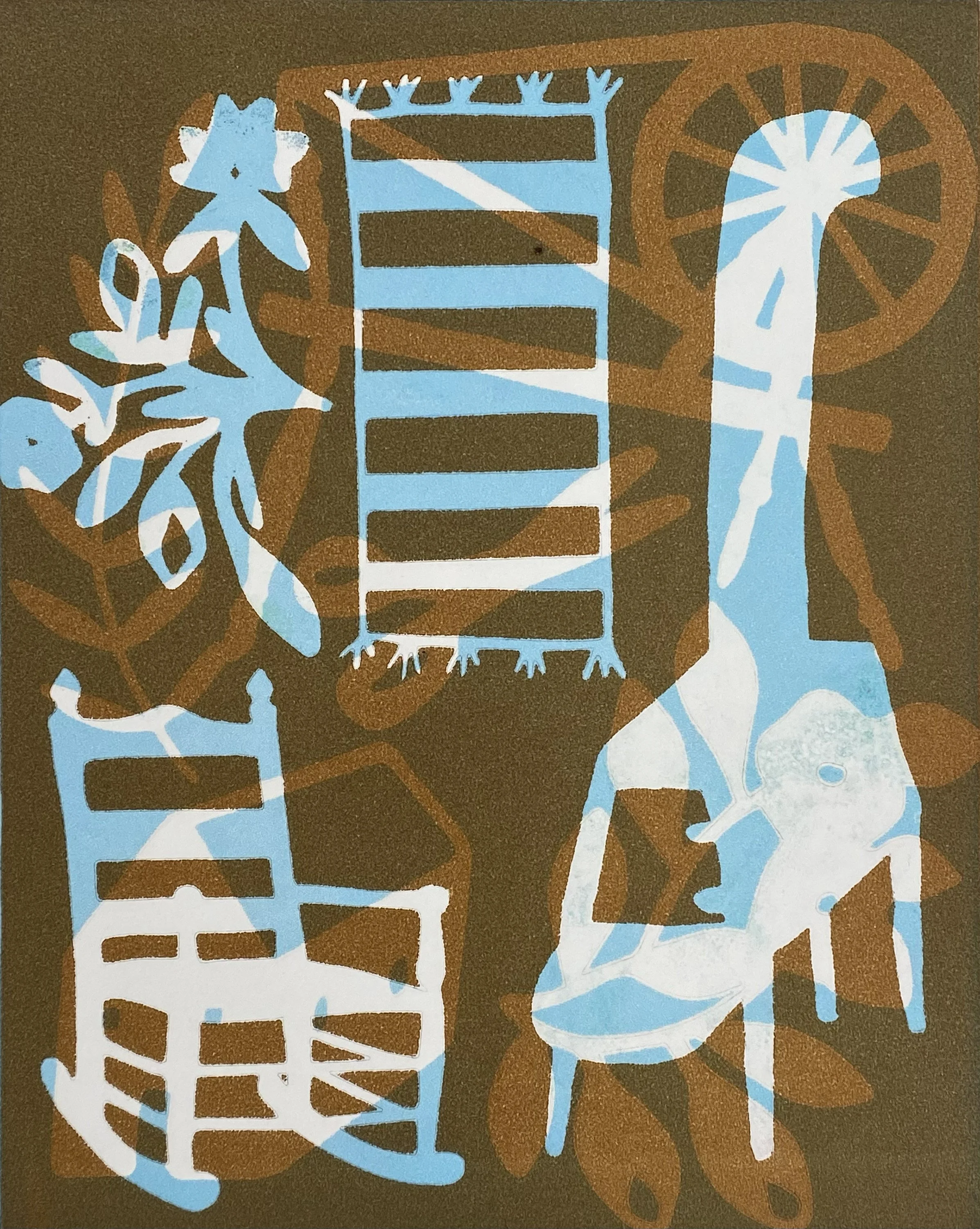 Small Patchwork I, stencil monoprint, 14" x 11", 2022