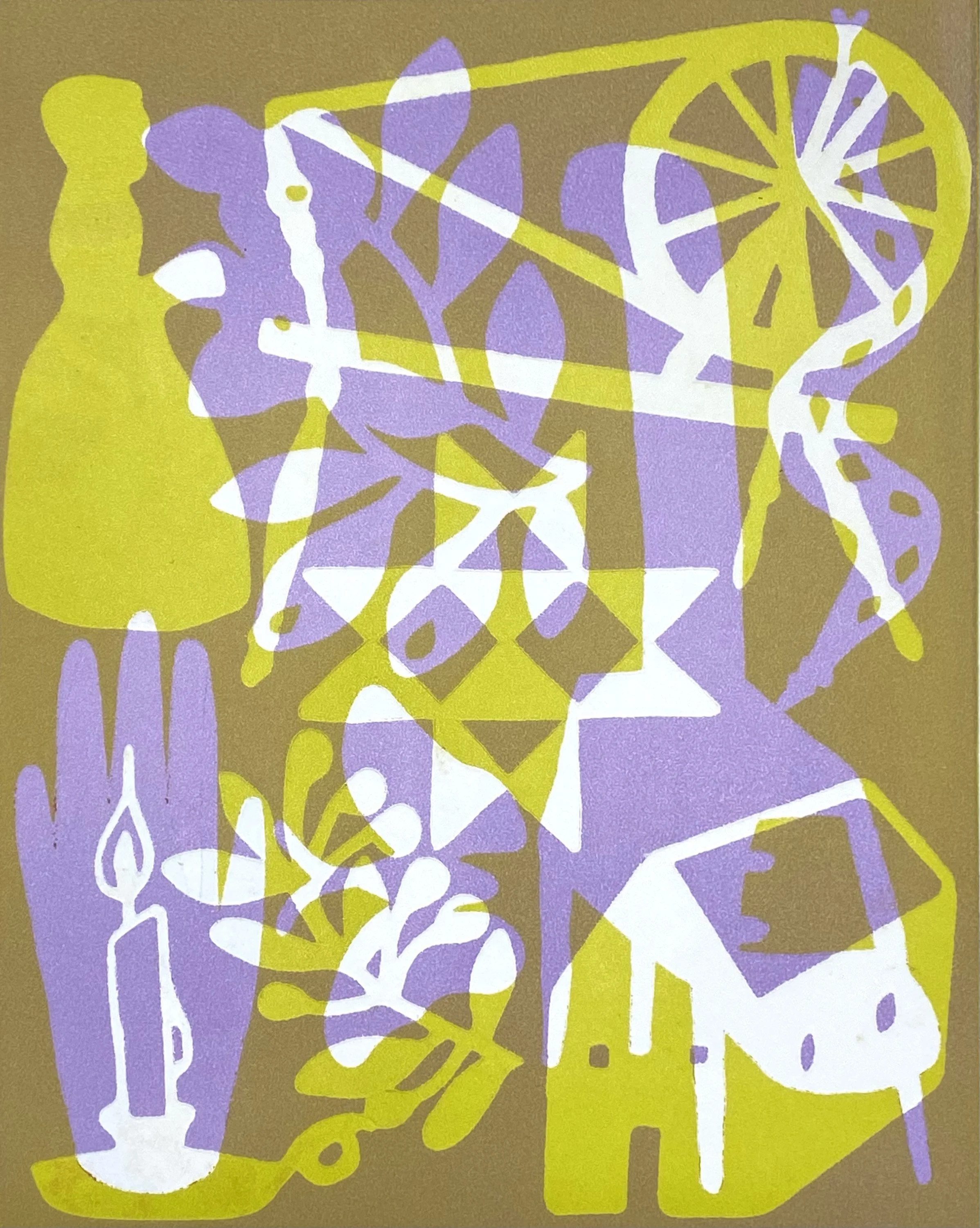 Small Gift Drawing II, stencil monoprint, 14" x 11", 2022