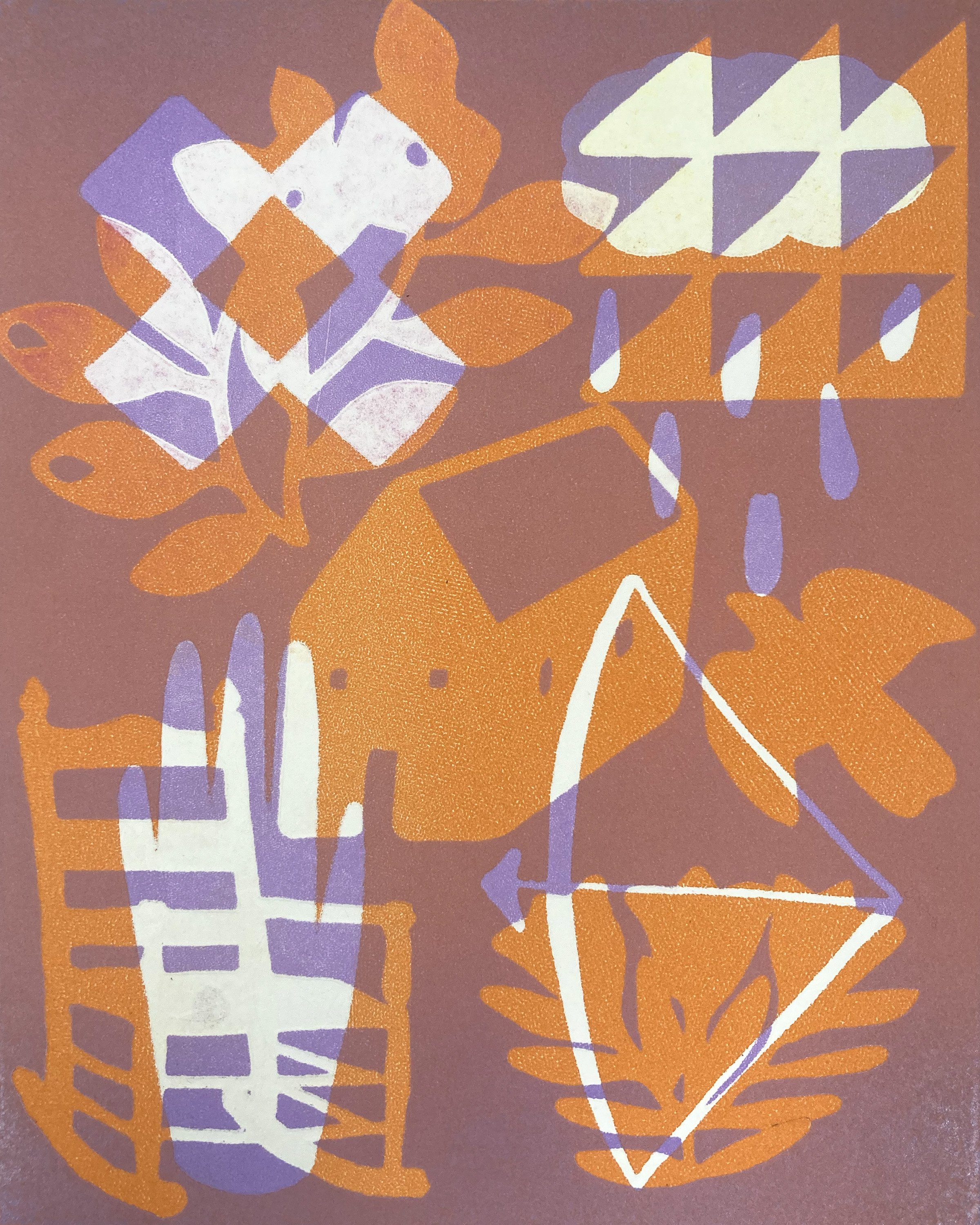 Small Communal Rye III, stencil monoprint, 14" x 11", 2022