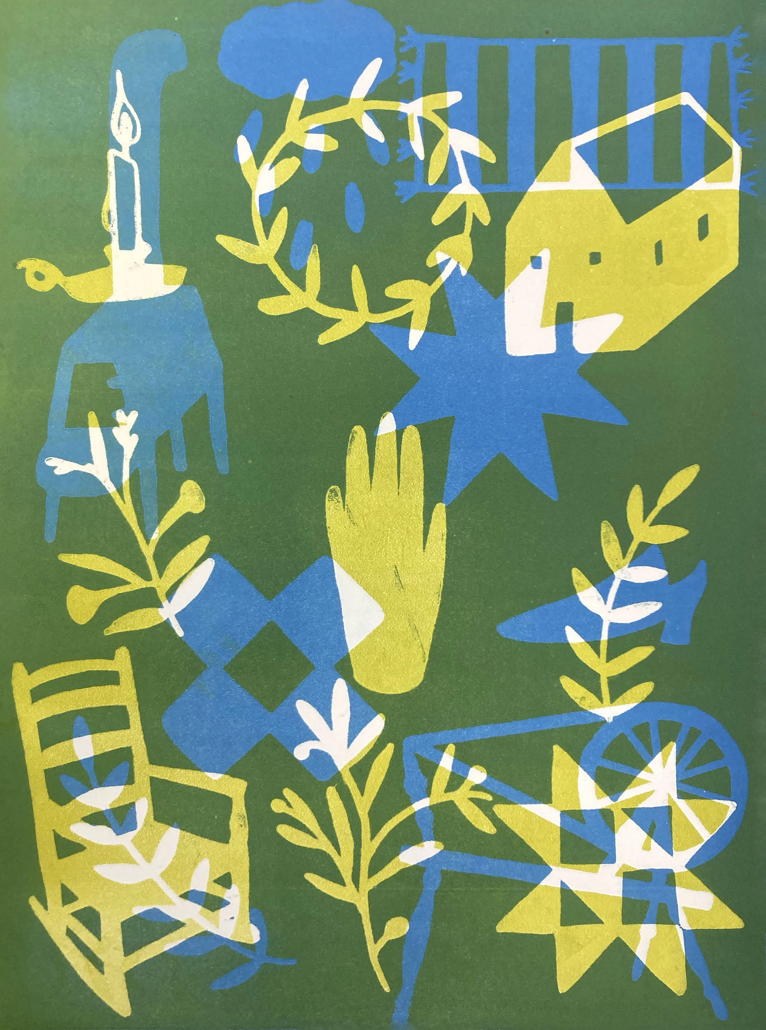 Americana I, stencil monoprint, 22" x 15", 2022