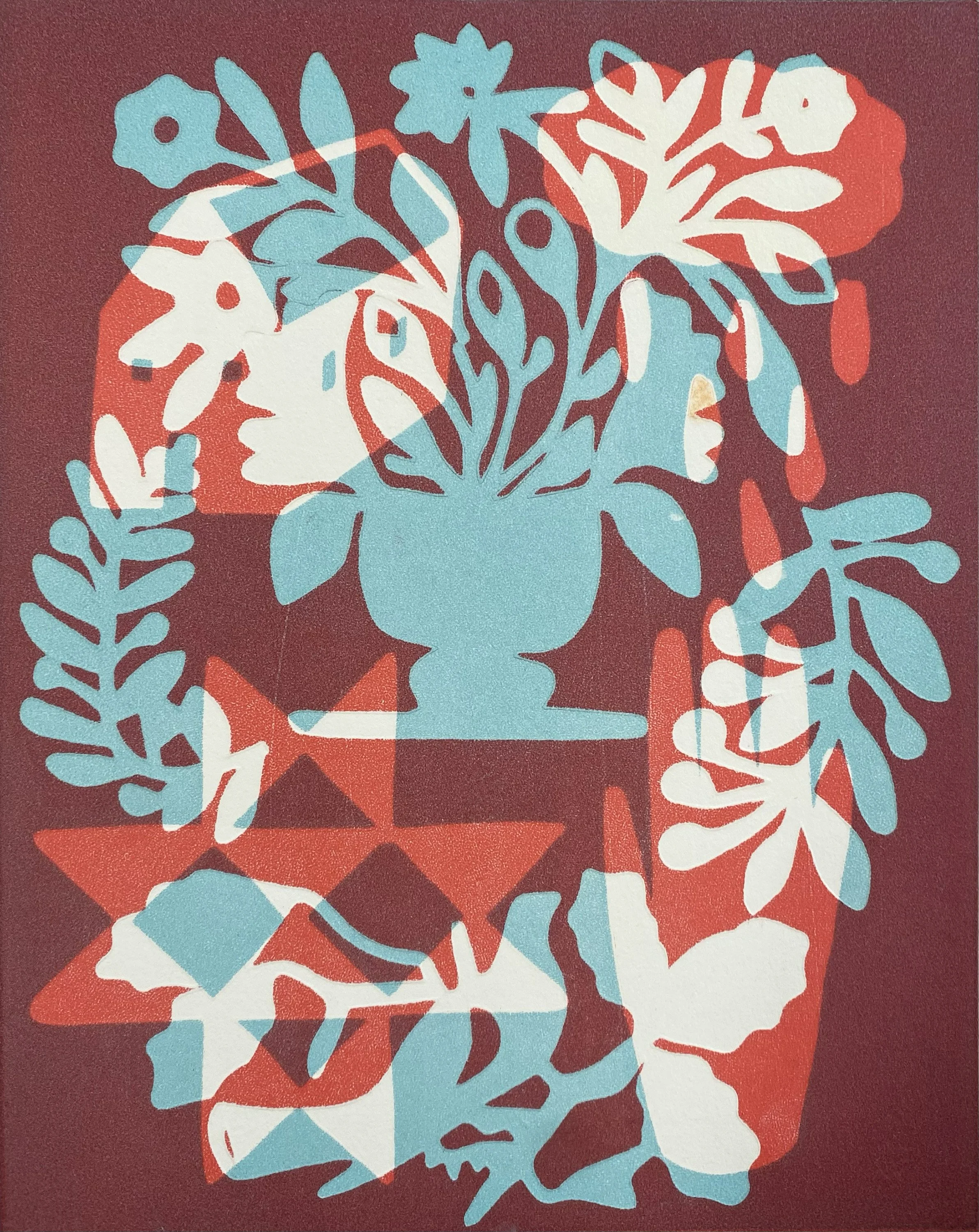 Small Heirloom XII, stencil monoprint, 14" x 11", 2022