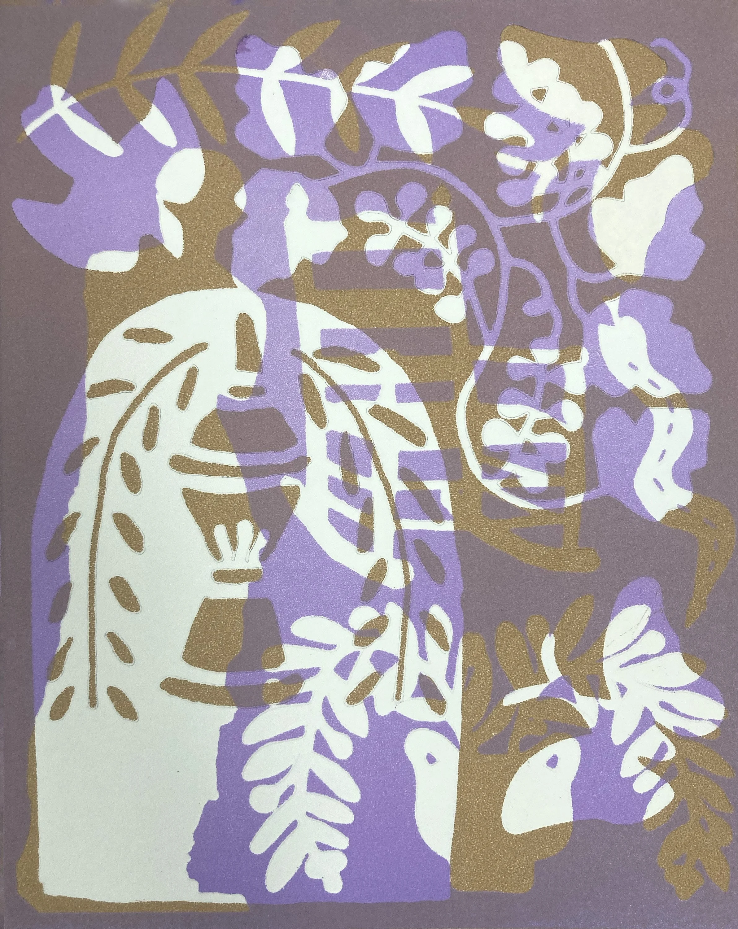 Small Communal Rye I, stencil monoprint, 14" x 11", 2022