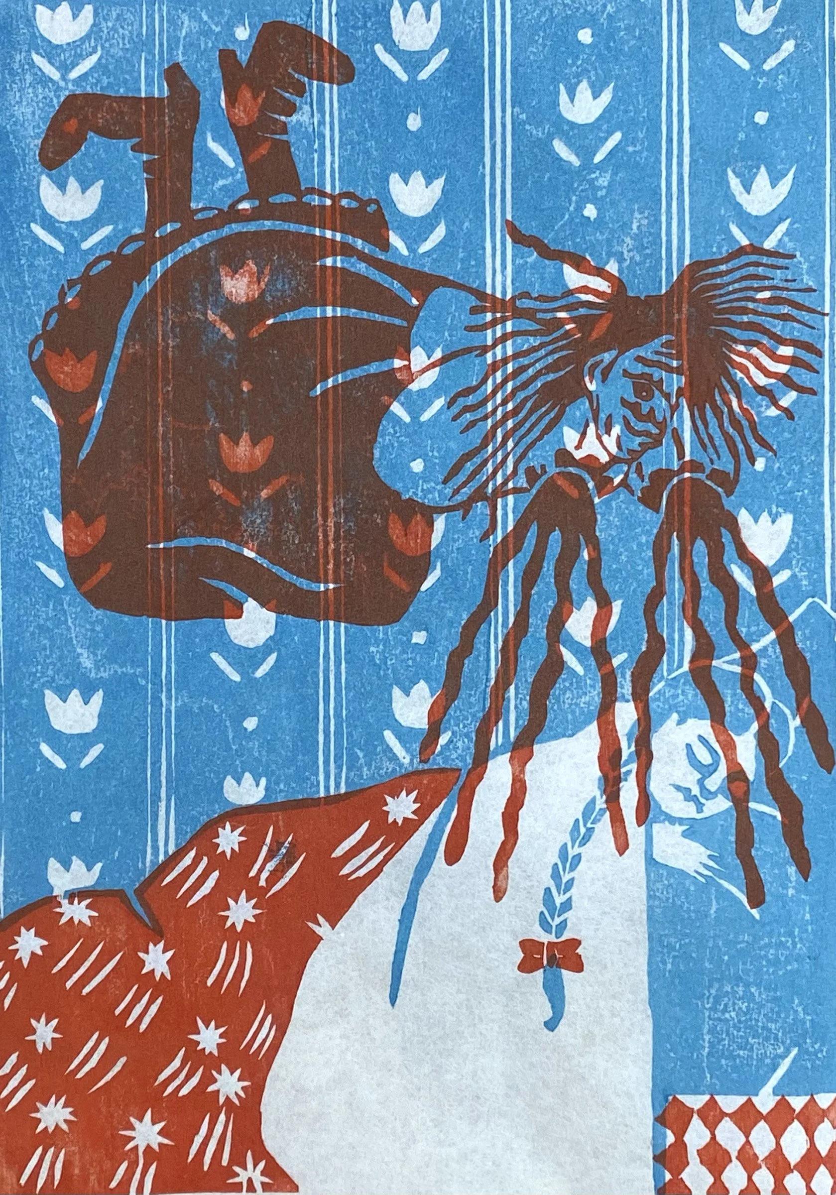Night Hag, mokuhanga, 8" x 6", 2026