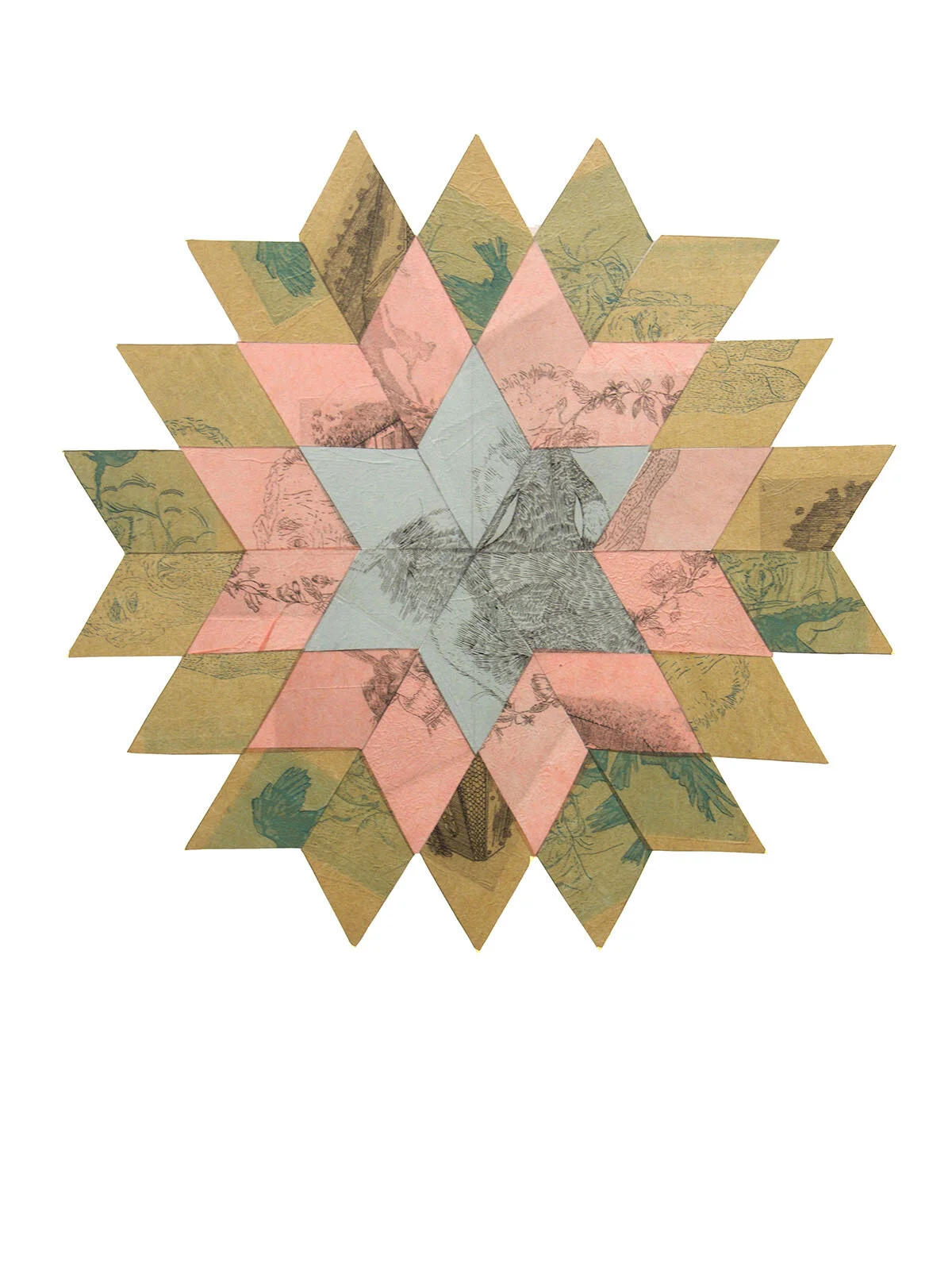 Now I Lay Me Down to Sleep II, 11” x 15”, collaged etchings on kozo, 2016
