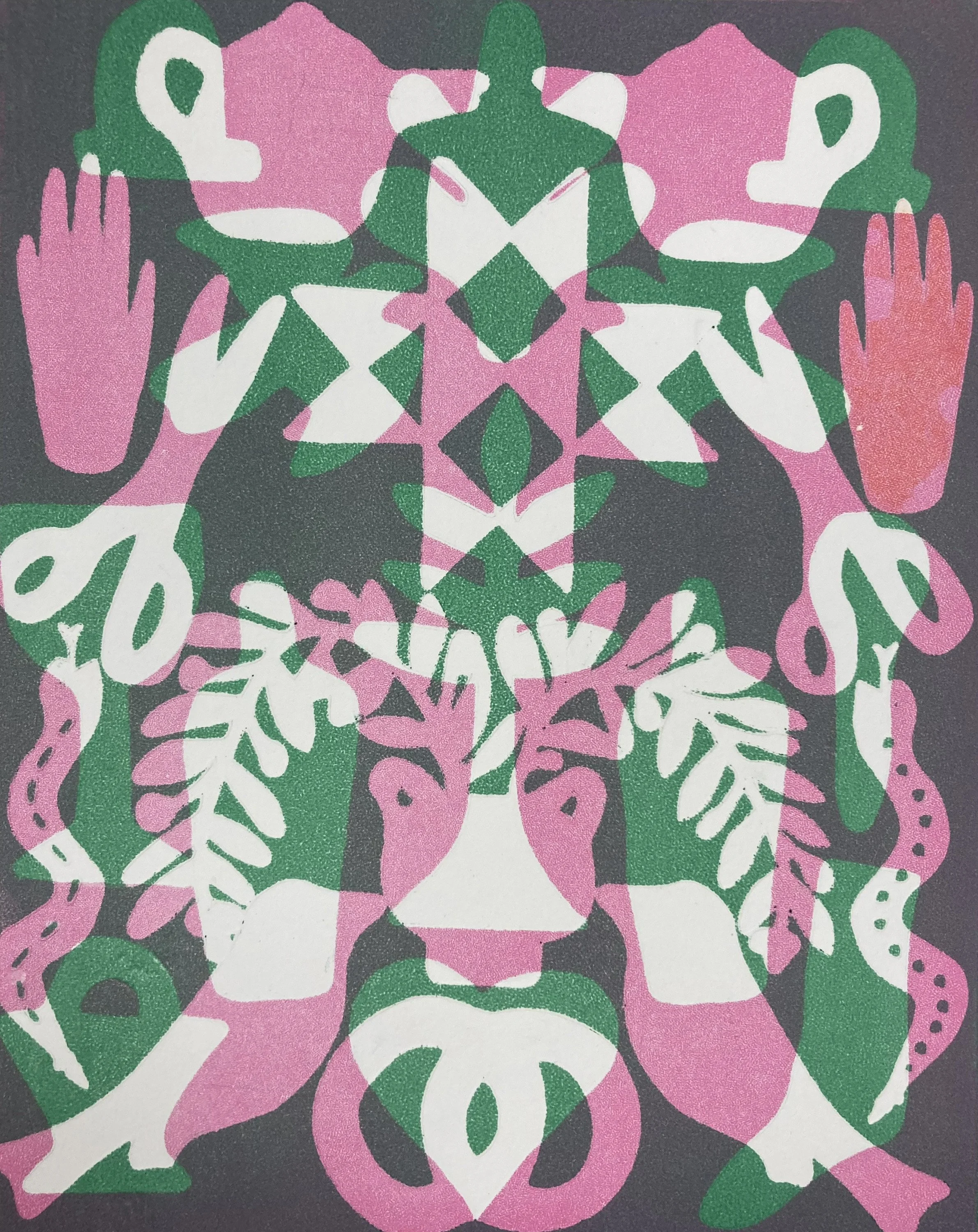 Small Mother Ann IV, stencil monoprint, 14" x 11", 2022