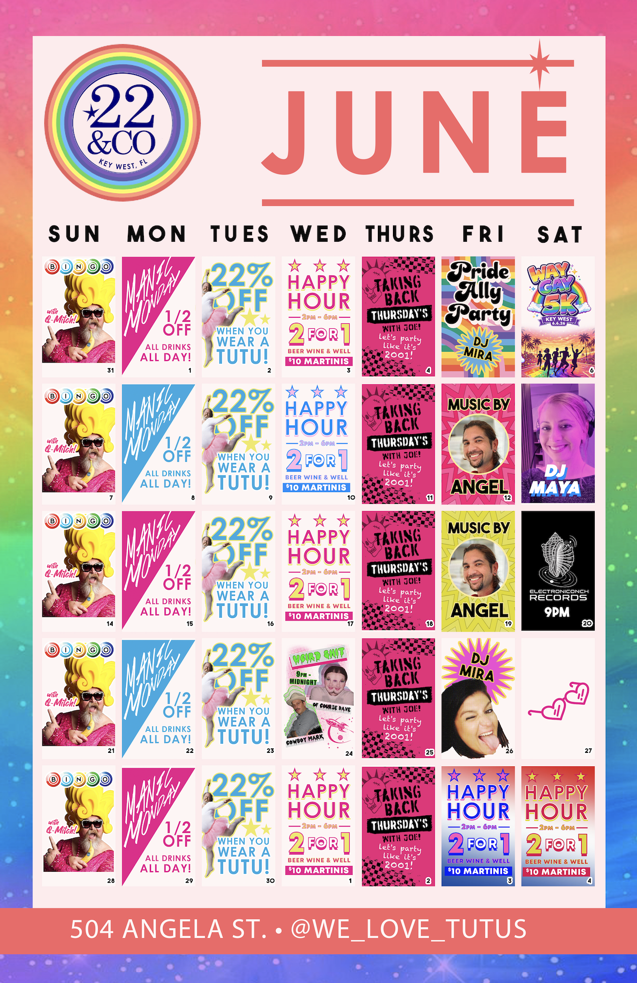 June 2026 calendar of events at 22&Co