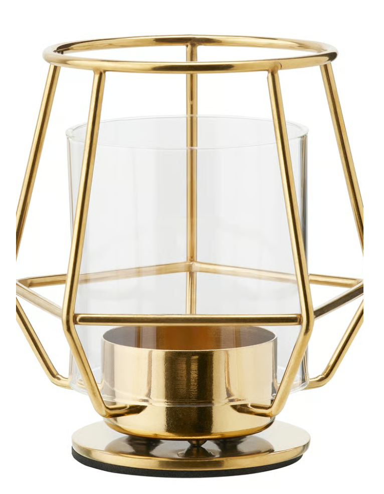 Gold Geometric Candleholders