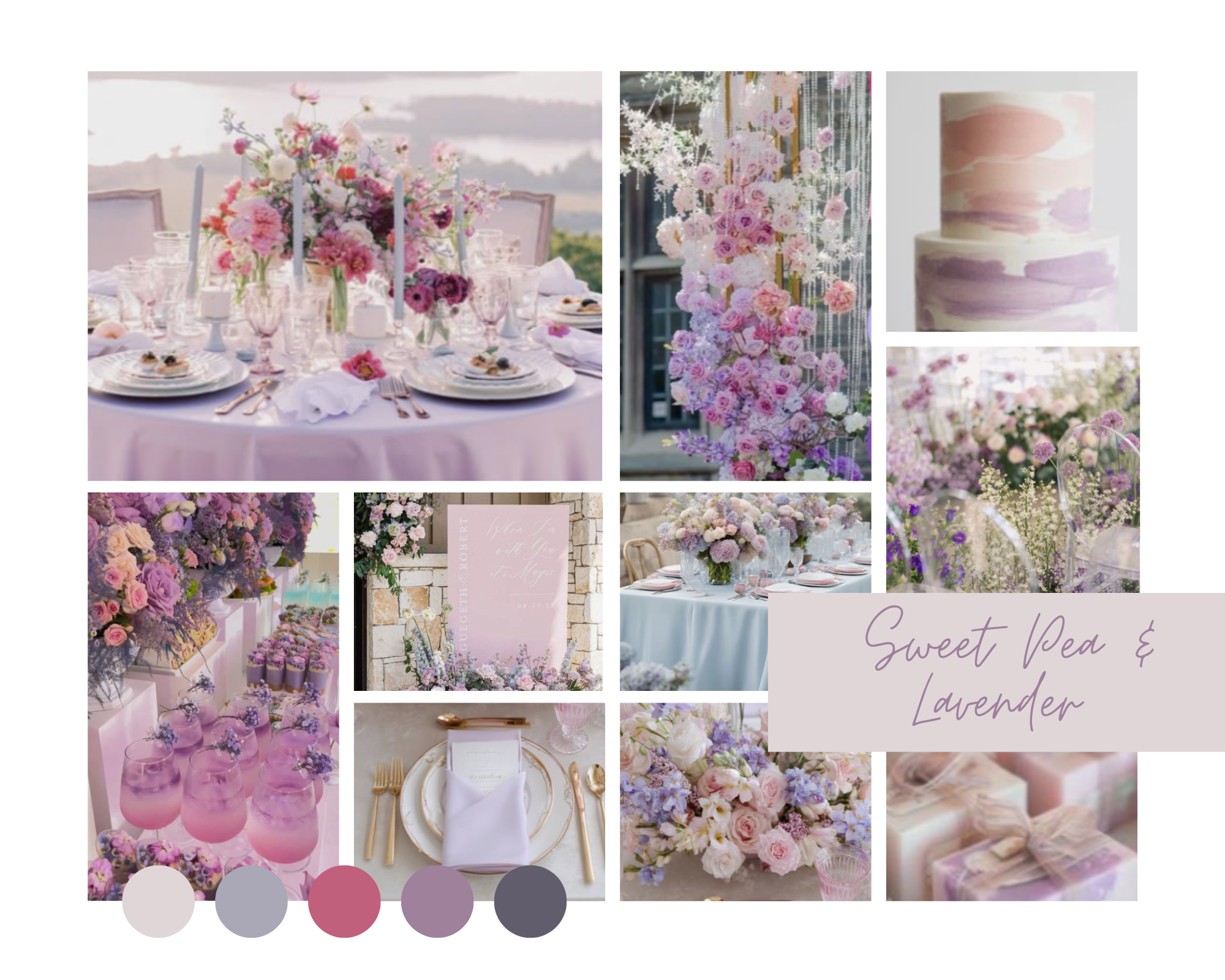 Sweet Pea and Lavender Moodboard