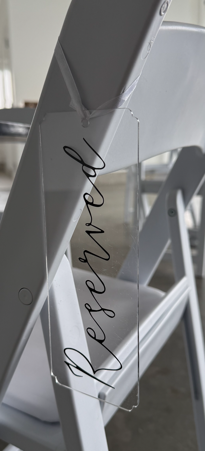 Acrylic Reserved Seat Signs