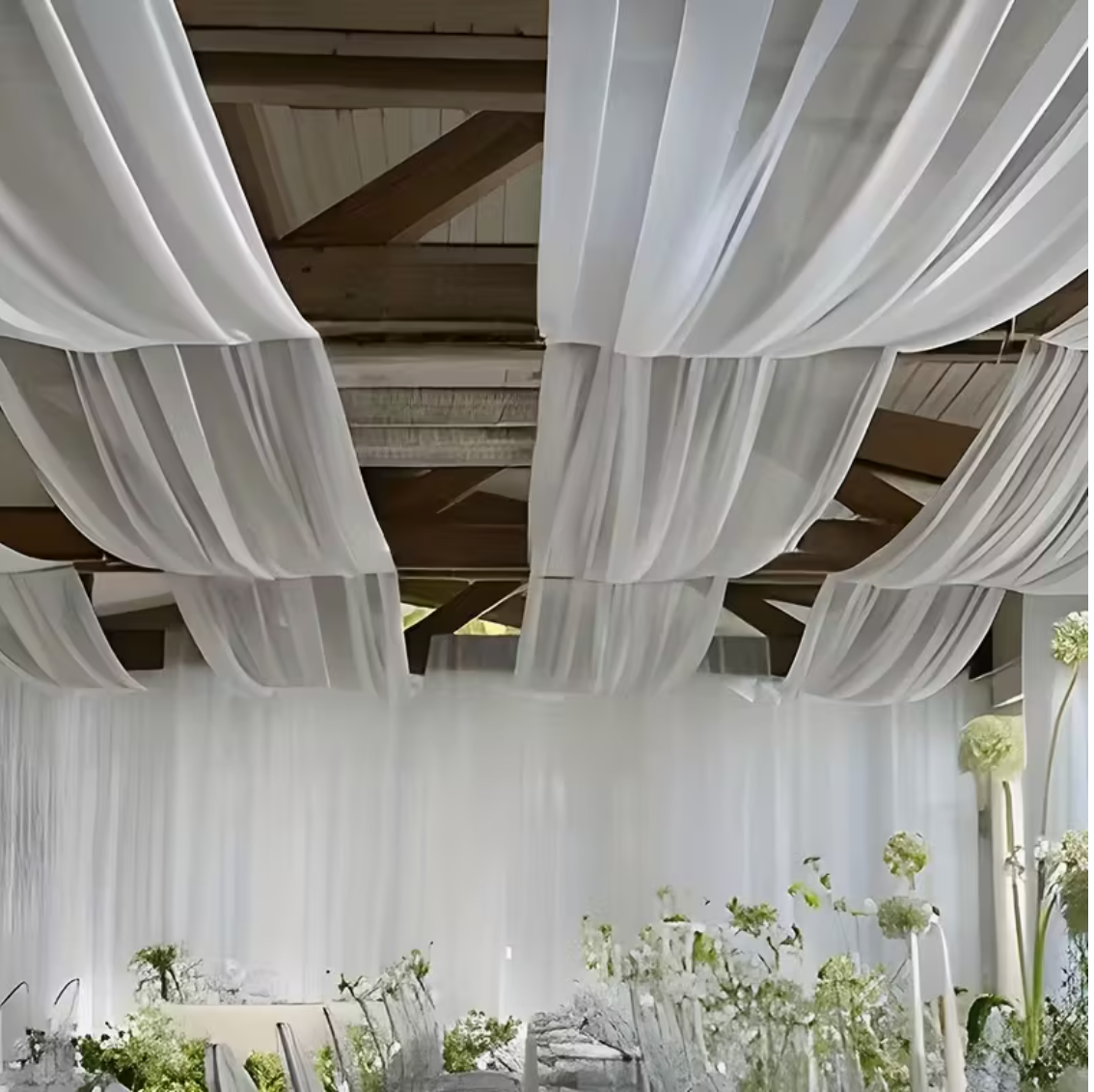 White Chiffon 26' Drape