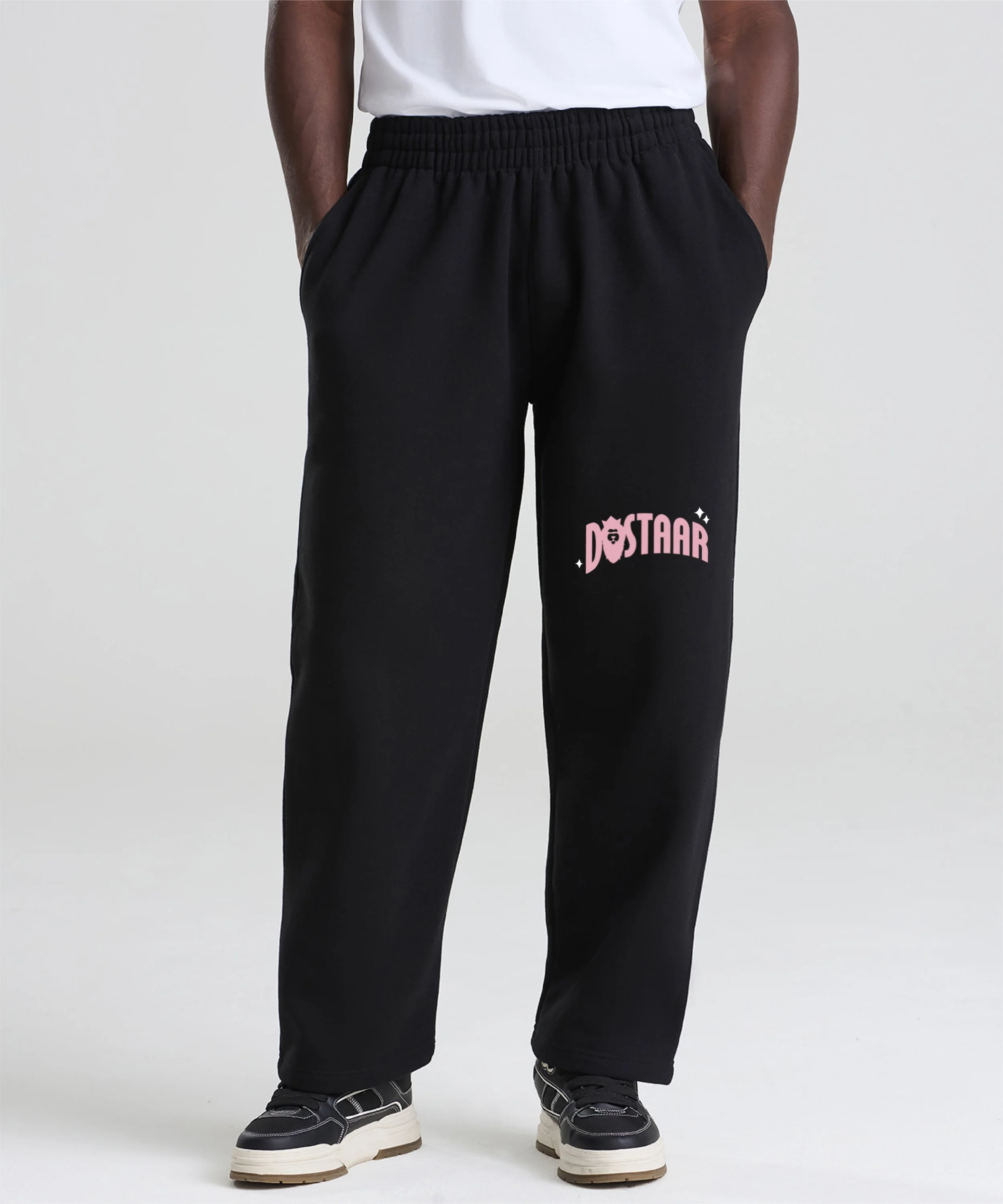 Wide Leg Joggers - Black