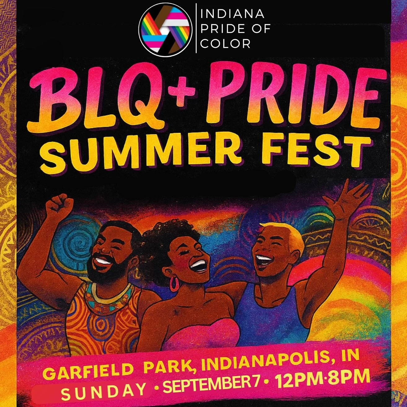‼️NEW DATE ALERT!‼️ 🖤✨ BLQ+ PRIDE SUMMER FEST 2025 ✨🌈
Where Black queer joy, freedom, and community take center stage!

🎉 Pull up to the ONLY Black Pride celebration in Indiana.
A space built for US, by US. AND FREE!

Expect:
🎶 Live DJs &amp; Mus