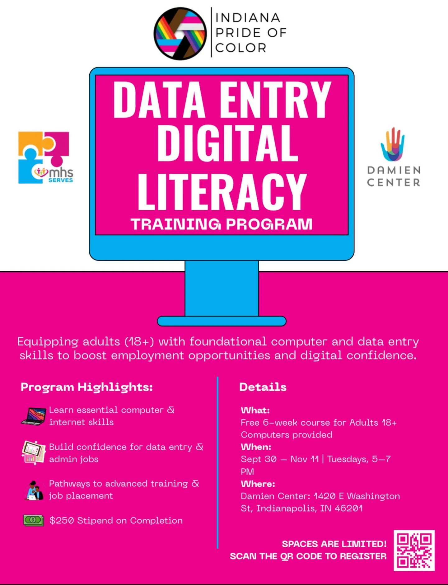 FURTHER YOUR FUTURE w/ INPOC Digital Literacy Program! Come Learn more about Data Entry and its Career fields! Visit INPOC.org to register!

#INPOC #BLQ+ #BlackLivesMatter #DataEntry #BlackAndQueer #EducationIsPower #CareerAdvancement #DigitalLiterac
