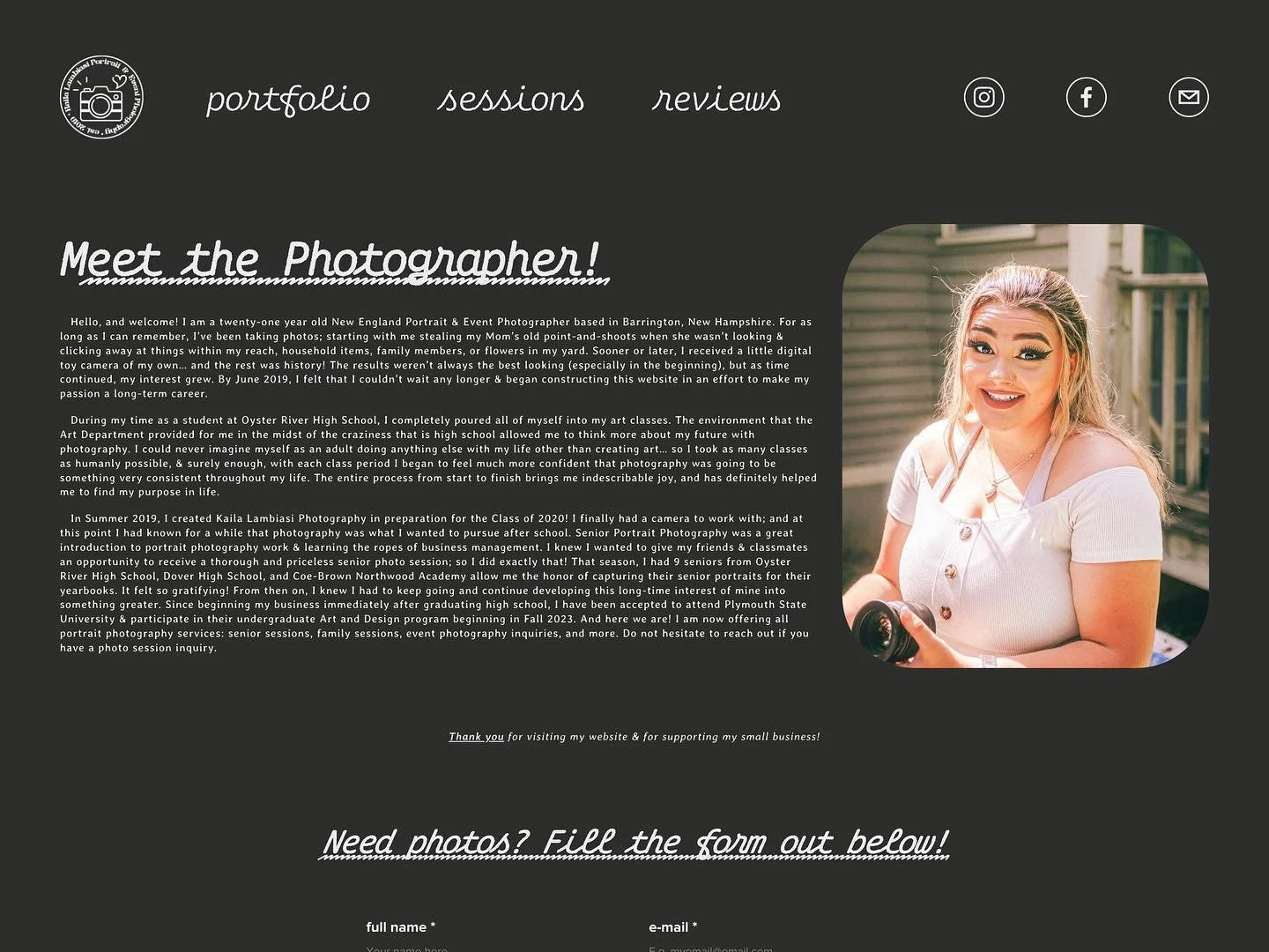 hi all! please take a minute to check out klphoto.co to view my updated portfolio, read reviews from past clients or to check on my current pricing! you can fill out the 📸 inquiry form at any time with your special photo request &amp; you can expect