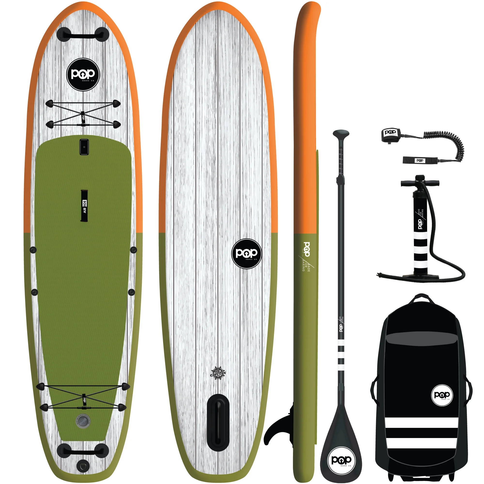El Capitan Expedition Inflatable SUP Package (Green/Orange)