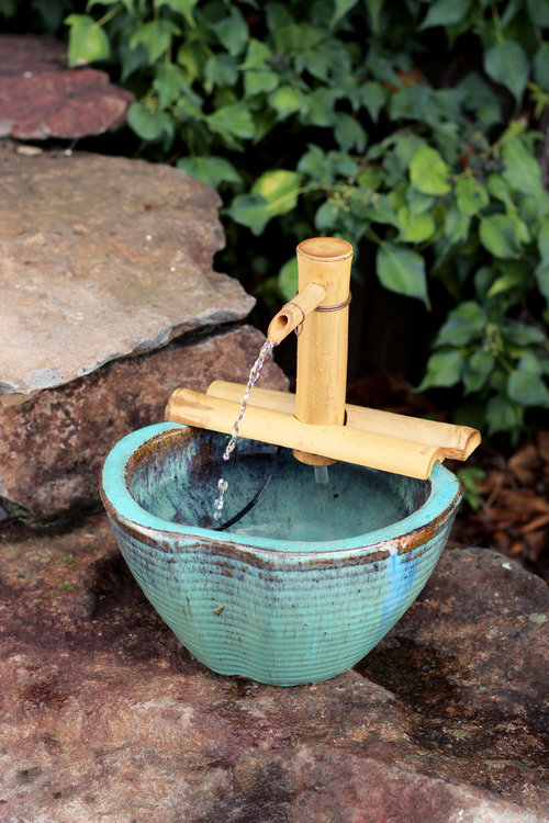 100/% Handmade,Length25cm Bamboo Fountain Kit Solar Bamboo Fountain Japan Garden Waterfall Outdoor Water Fountain Spout