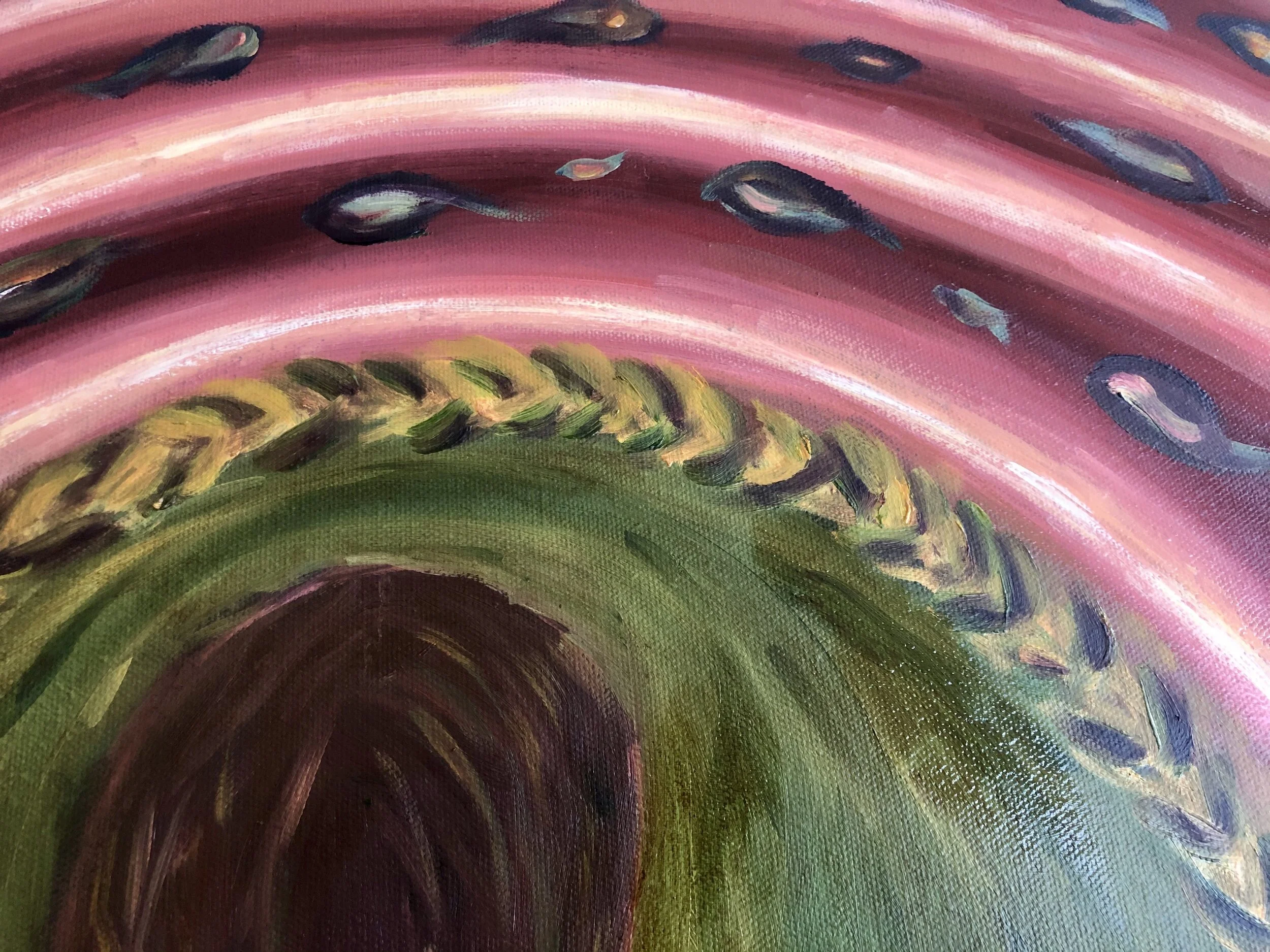 “Here you are”, oil on canvas, 30” X30”, 2020, by Yanli Tang