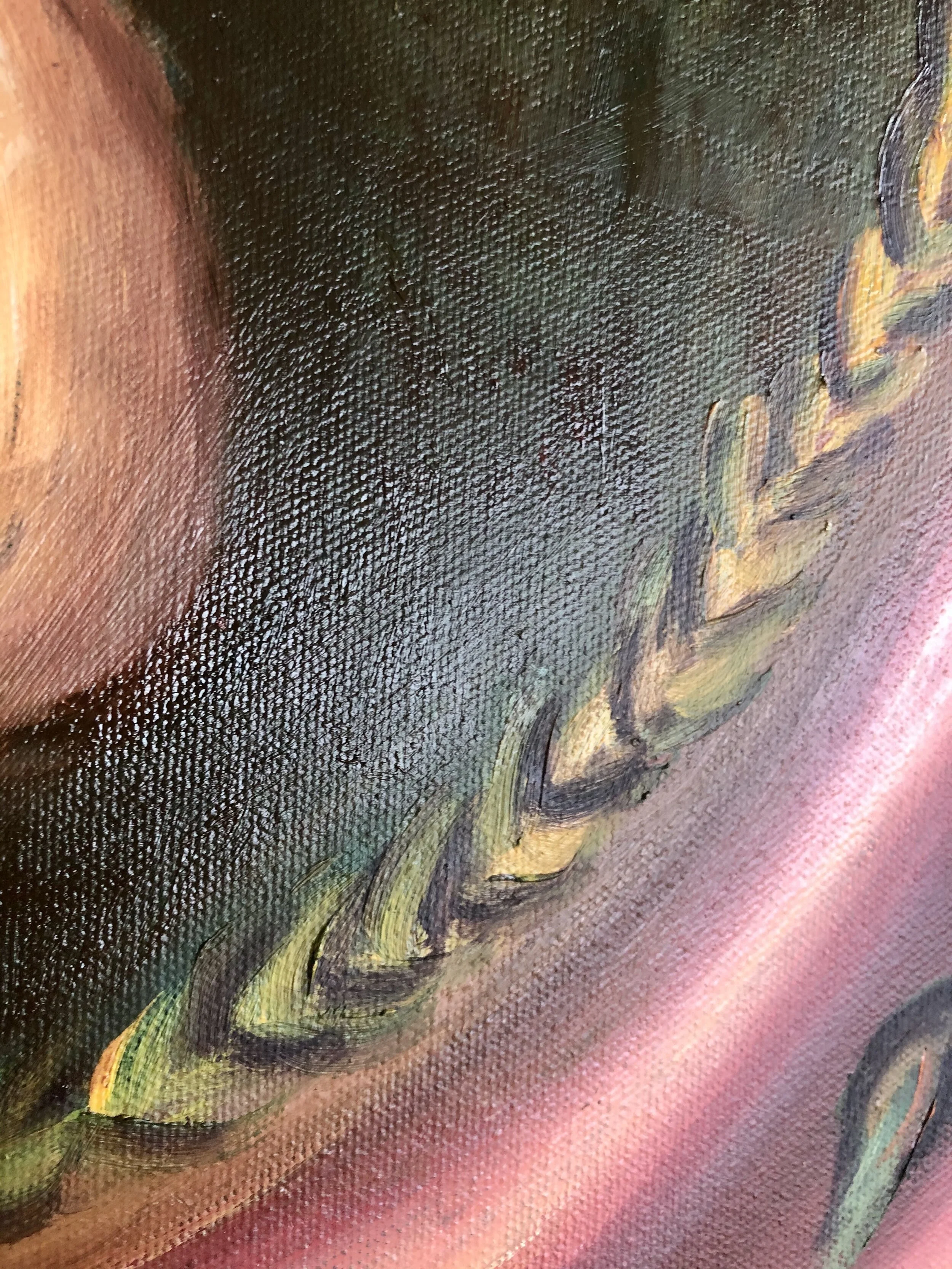 “Here you are”, oil on canvas, 30” X30”, 2020, by Yanli Tang
