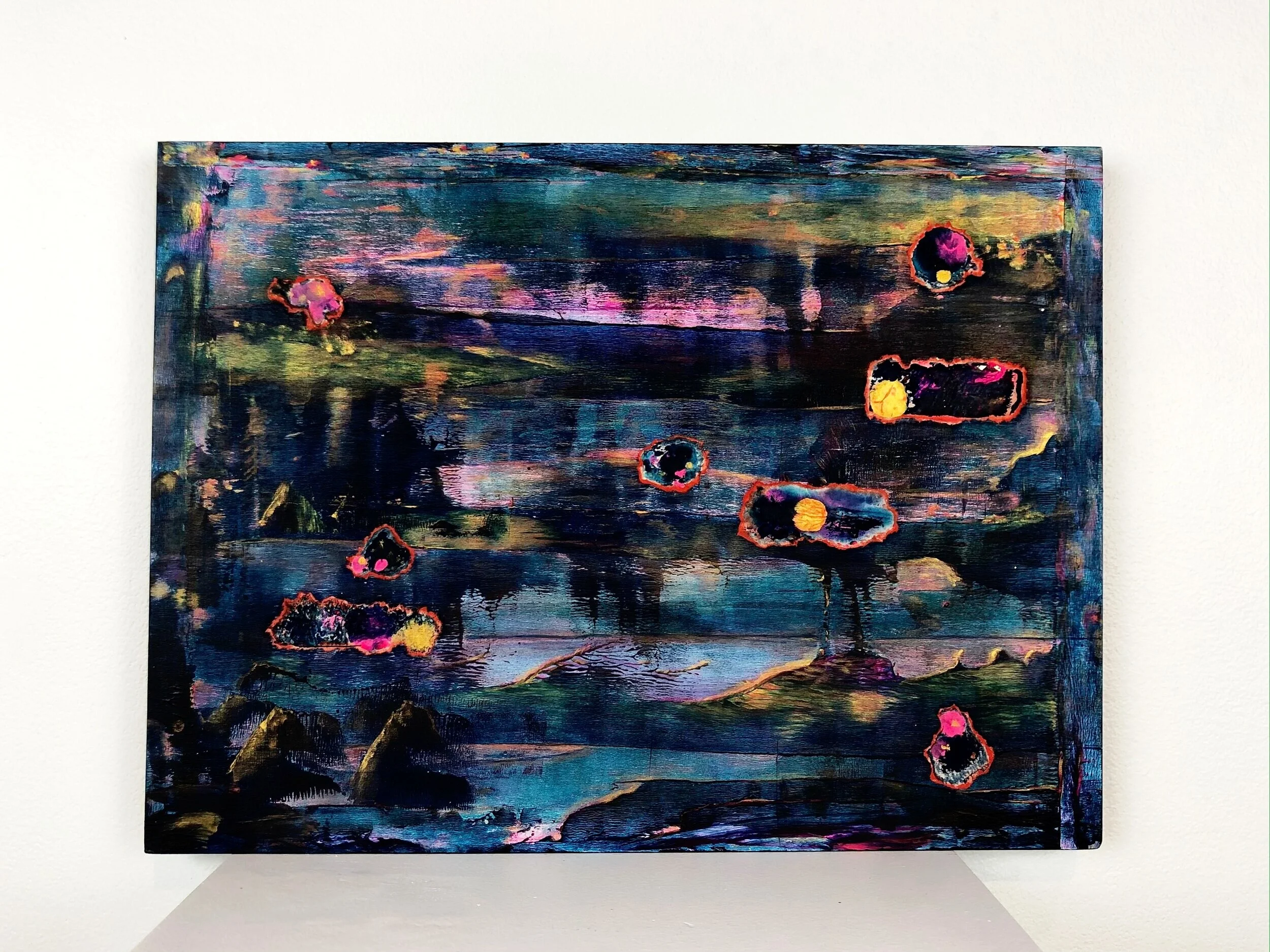 “ Dreams of a year —— Middle Summer Night”,
Mixed media on wood panels and paper, 30cm X 40cm, 2020.