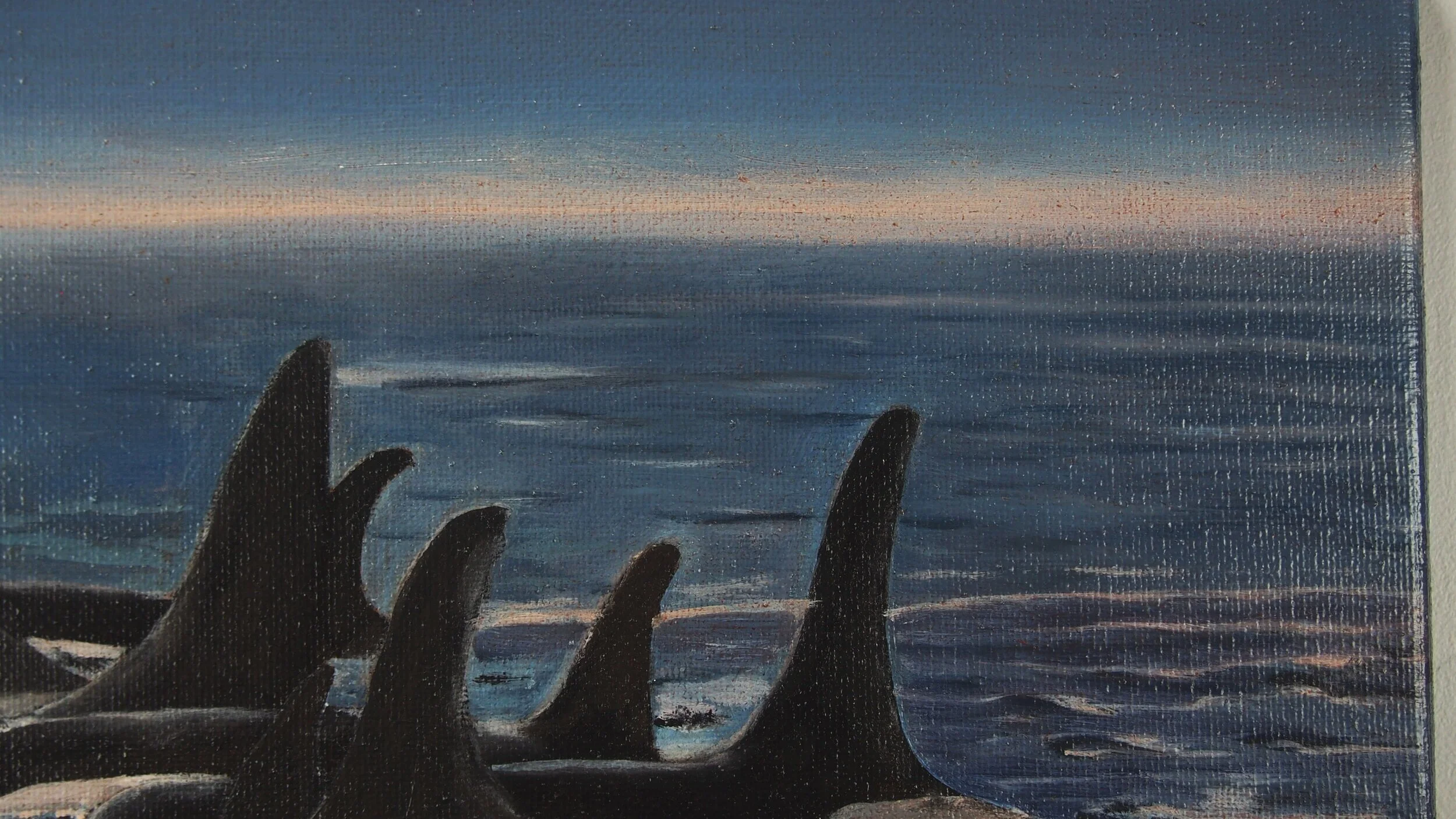 "Ocean love"  oil on canvas, 10”X20”, 2019, by Yanli Tang