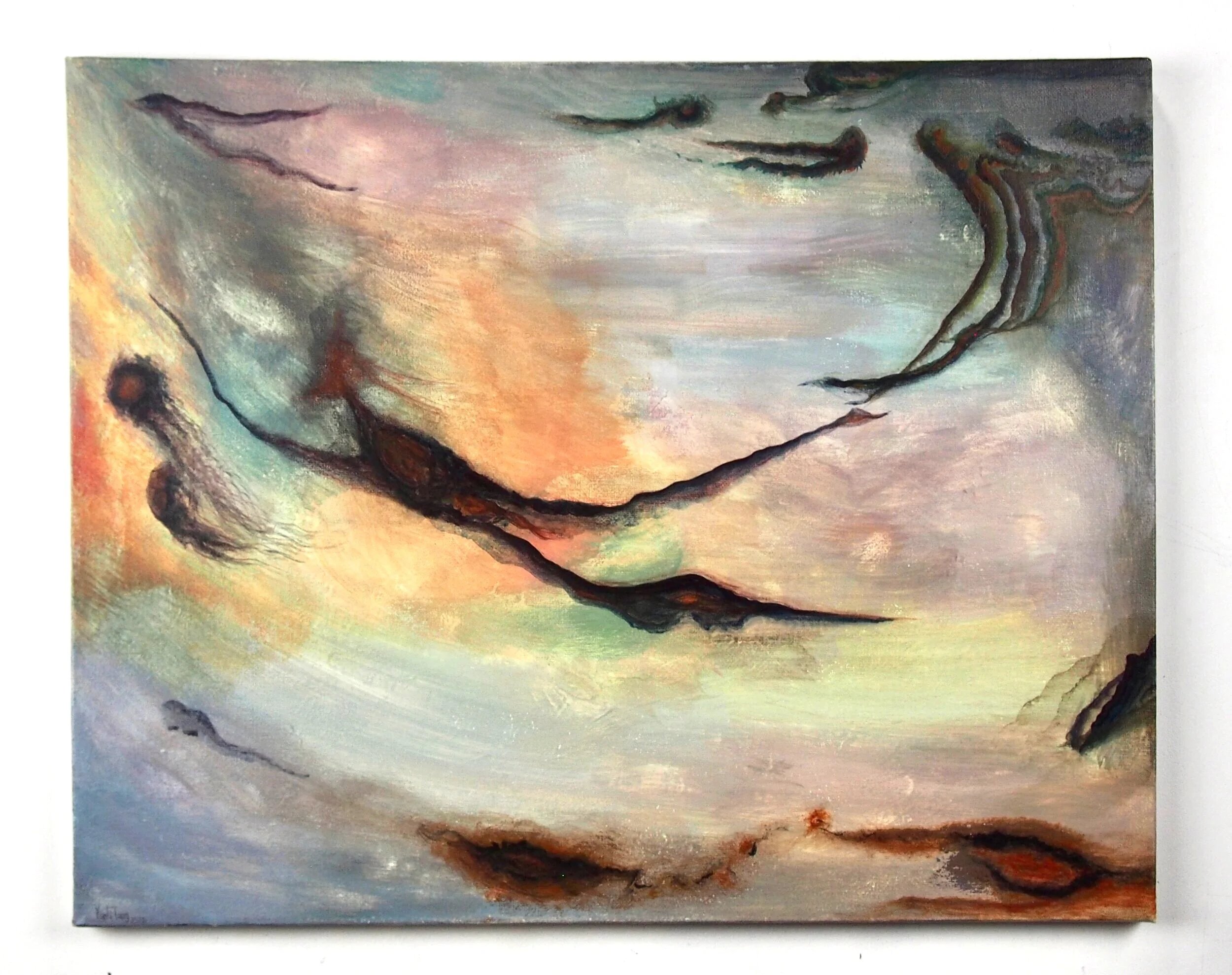 "Game of wind",  Acrylic on Canvas, 15.8"x 19.5", X 50cm, 2020, by Yanli Tang