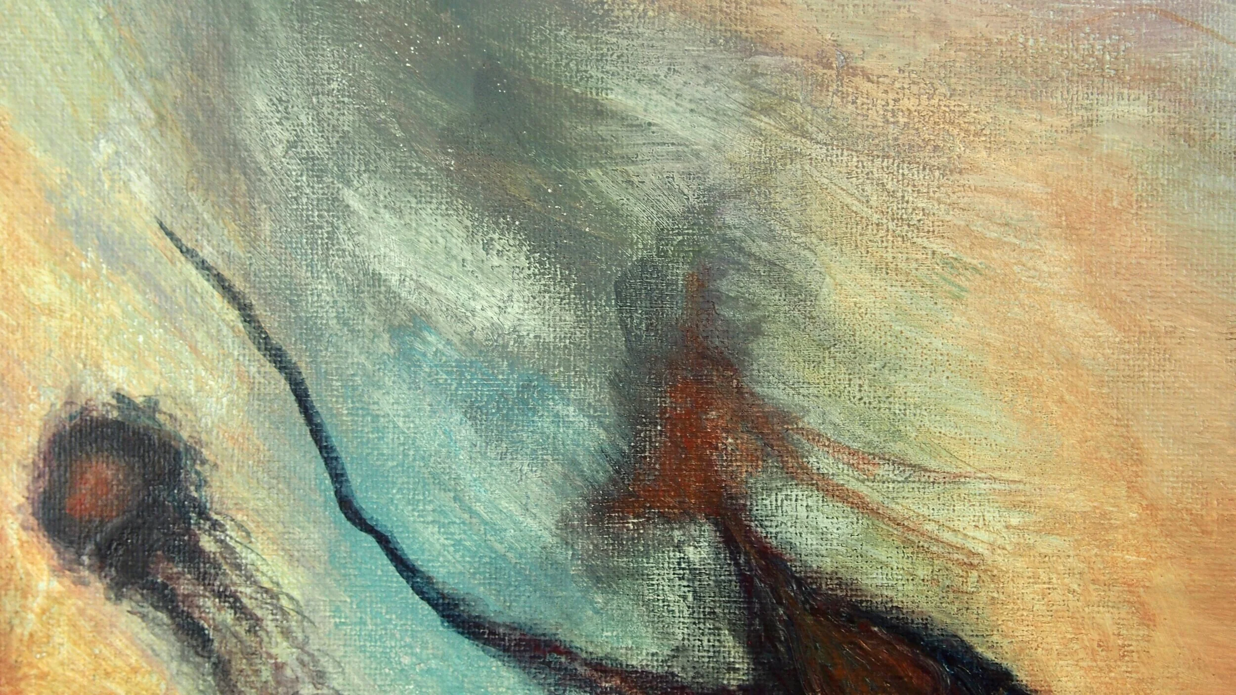 "Game of wind",  Acrylic on Canvas, 15.8"x 19.5", X 50cm, 2020, by Yanli Tang
