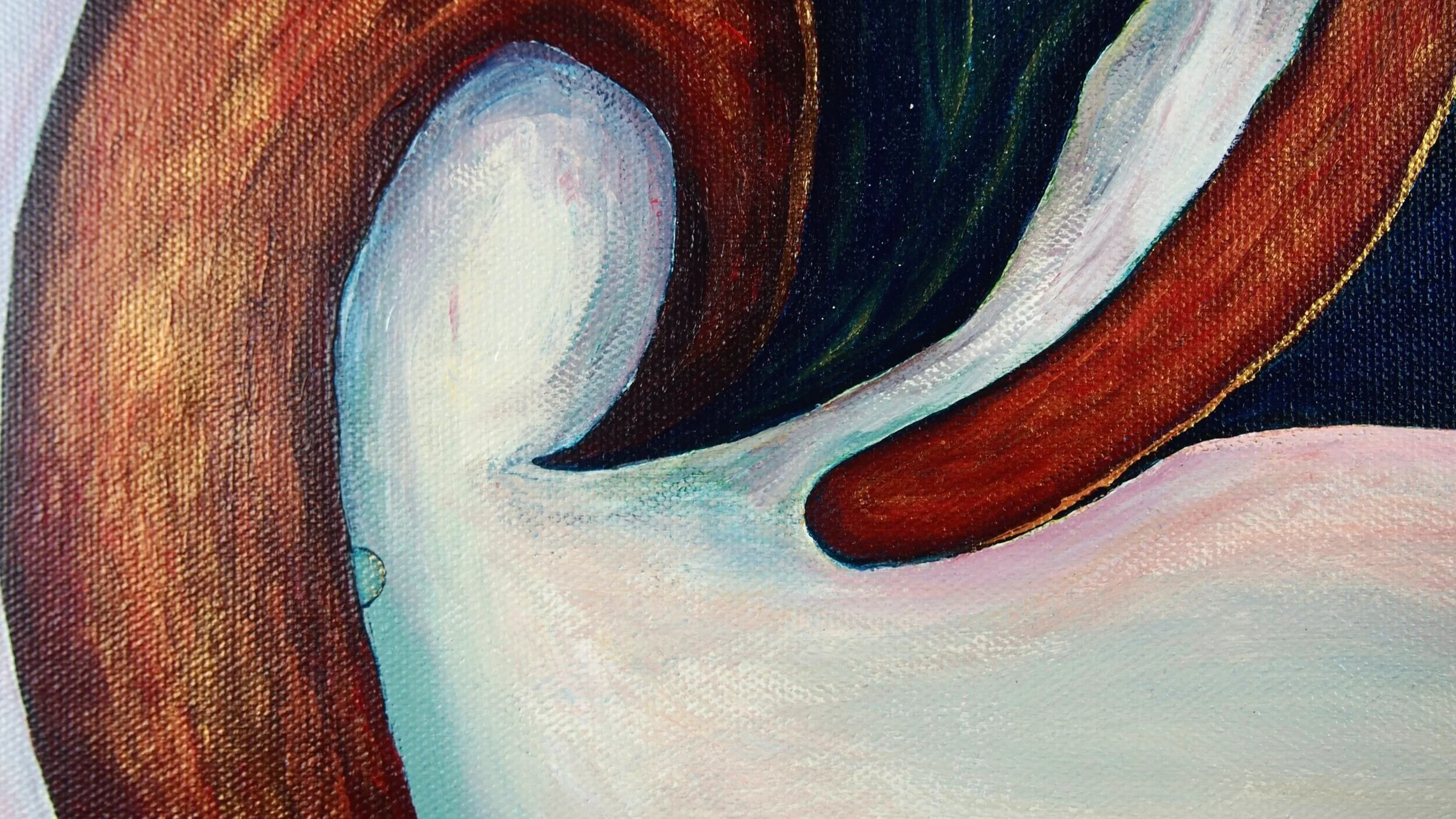 "Desire & struggle", Acrylic on canvas, 16” X 20”, 2020, by Yanli Tang