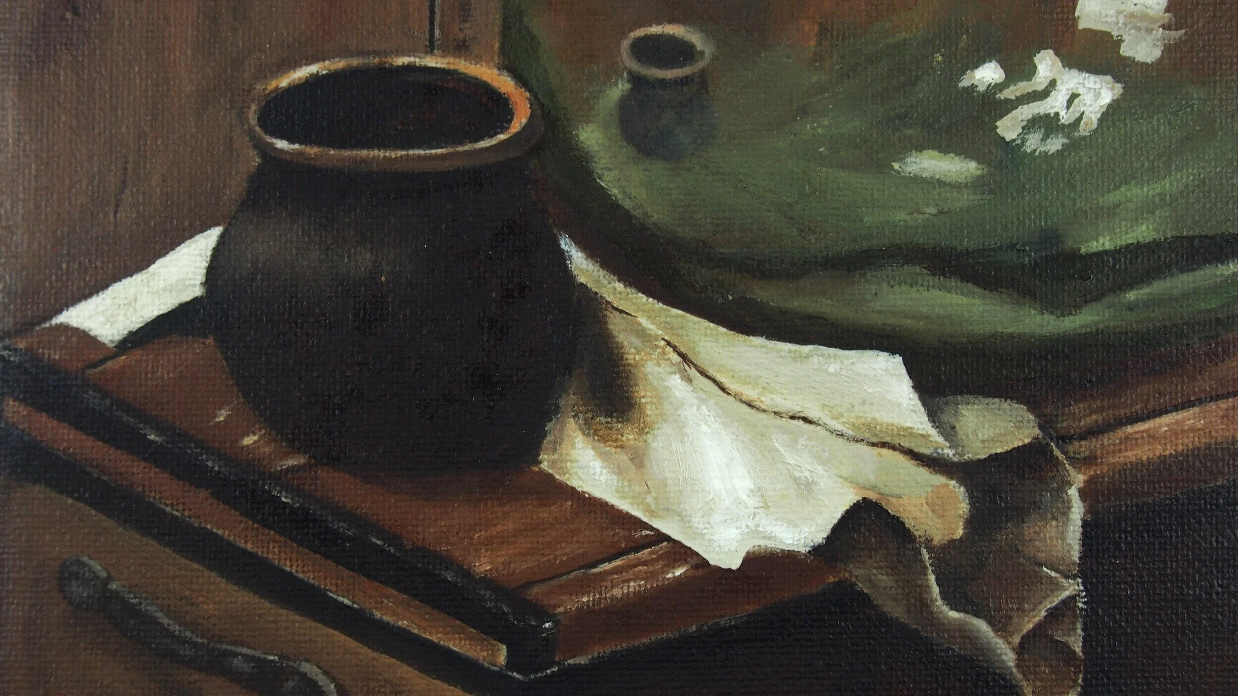 “Still life”, oil on linen canvas, 9.6” X 9.6”, 2018, by Yanli Tang