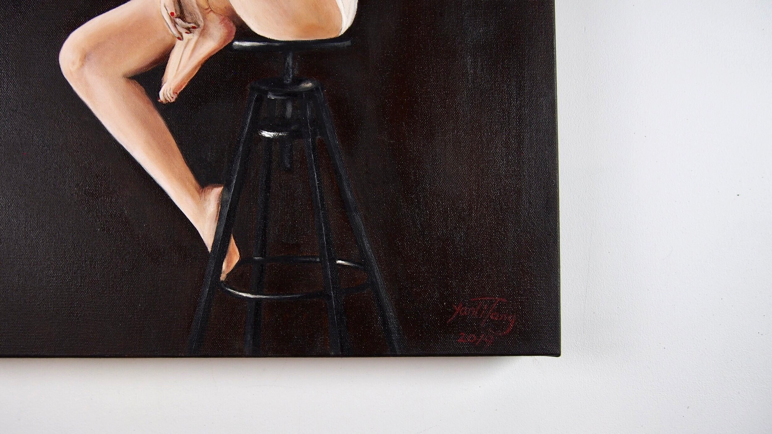 "A model",  Oil on canvas,  16“x20', 2019, by Yanli Tang