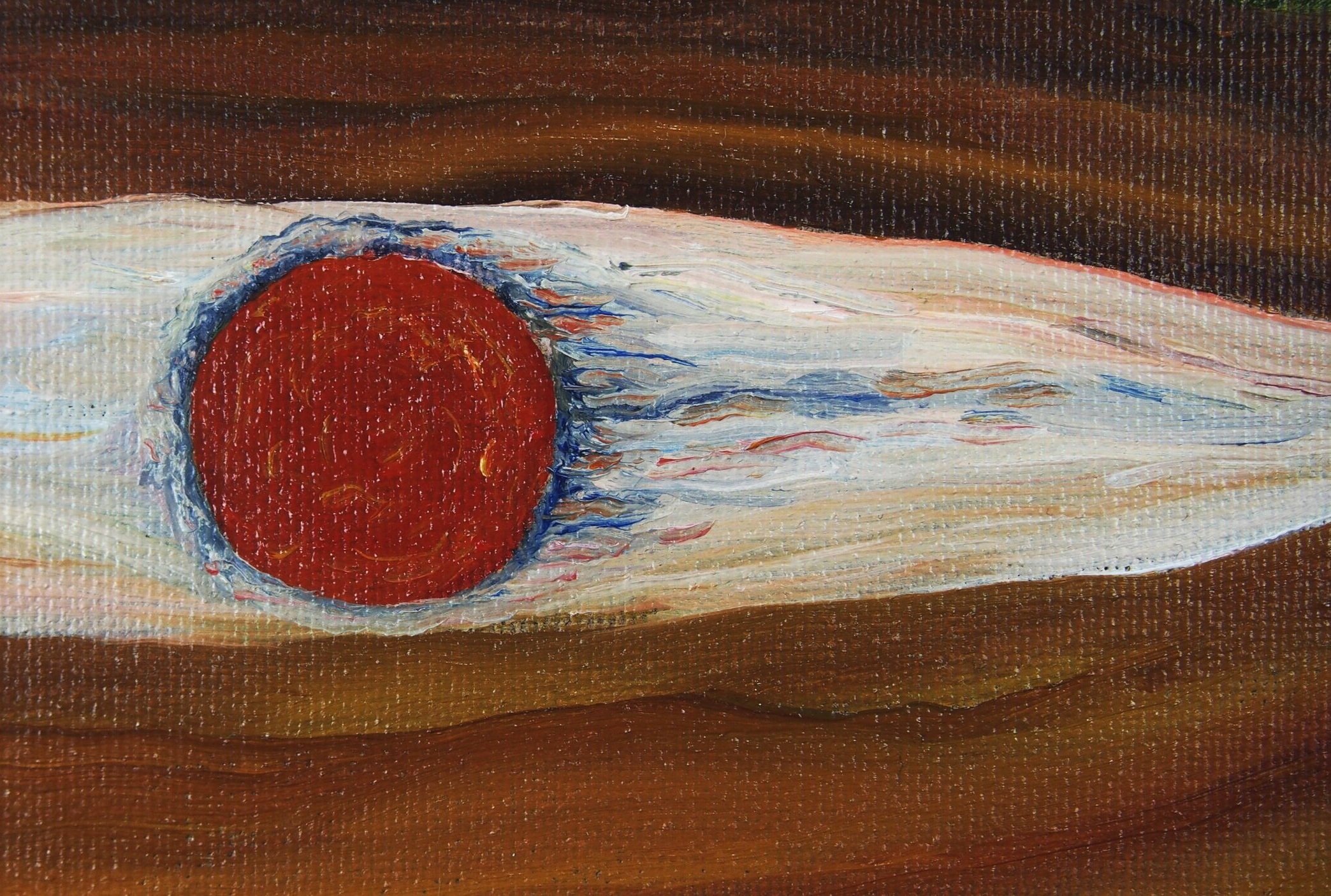 "9 Suns", Oil on canvas, 10"X20", 2020, by Yanli Tang.
