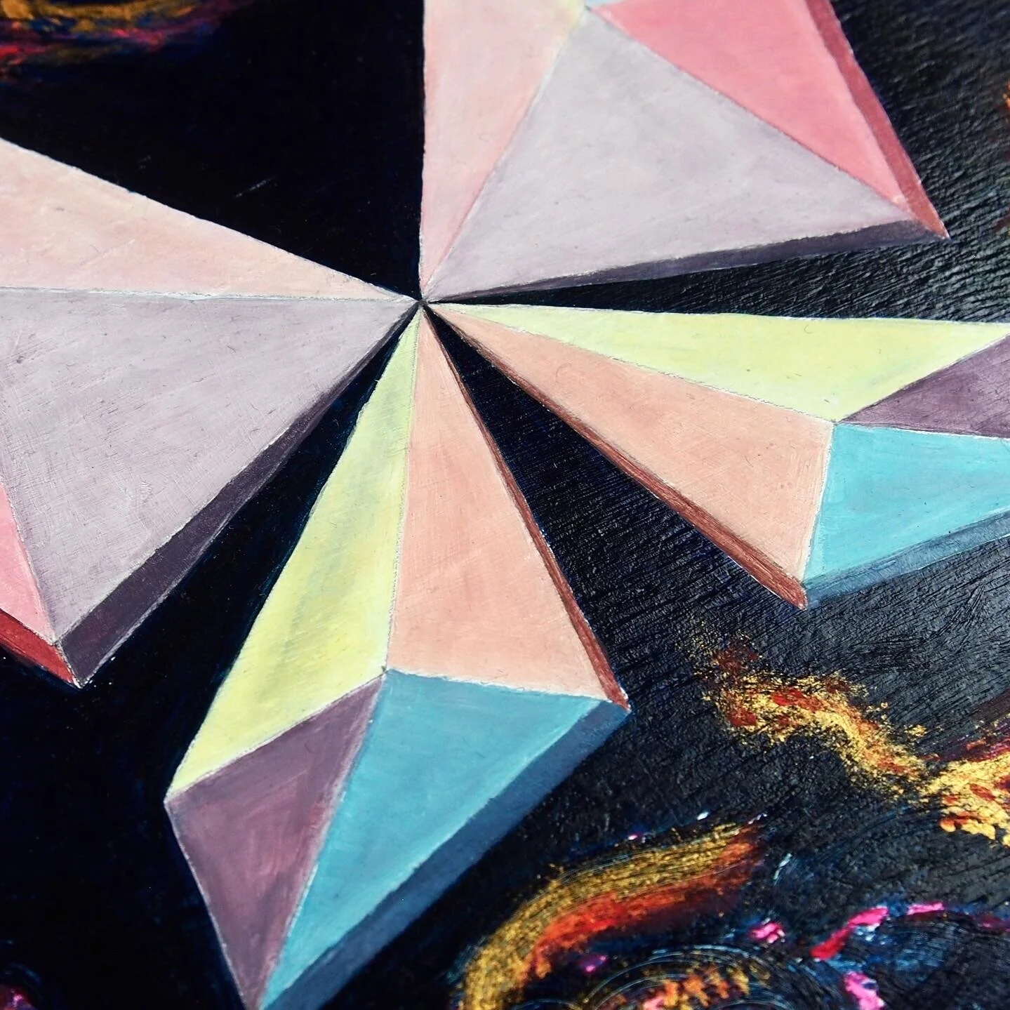 “Butterfly and dreams”, Oil and Acrylic on Wood pales, 20cmx20cm, 2021, by Yanli Tang.