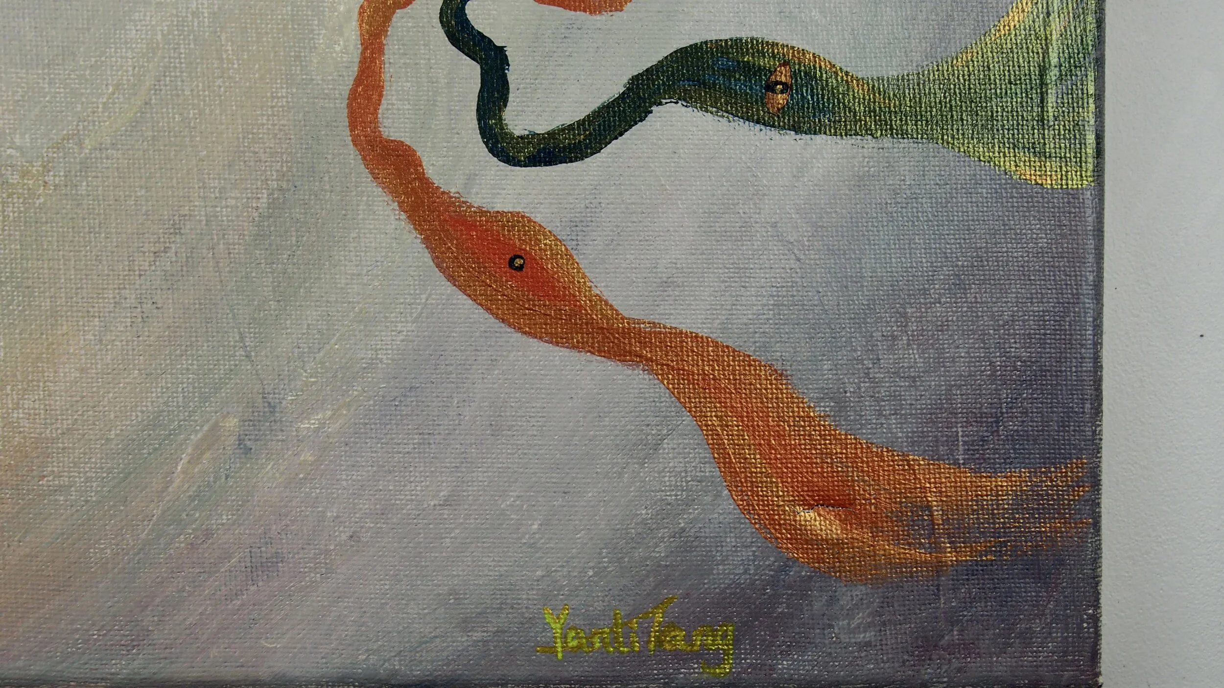 “Ancient Far East”, Acrylic on Canvas, 50cm X 40 cm, 2020,  by Yanli Tang