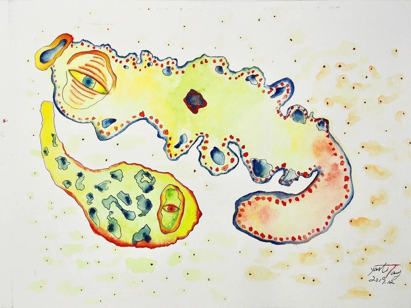 “A "A wonderful journey”, Watercolour on paper, 7.5” x10”, 2019, by Yanli Tang.