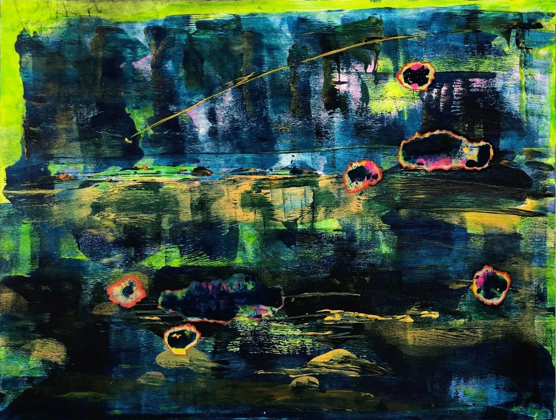 “ Dreams of a year —— Start”, Mixed media on wood panels and paper, 30cm X 40cm, 2020.
