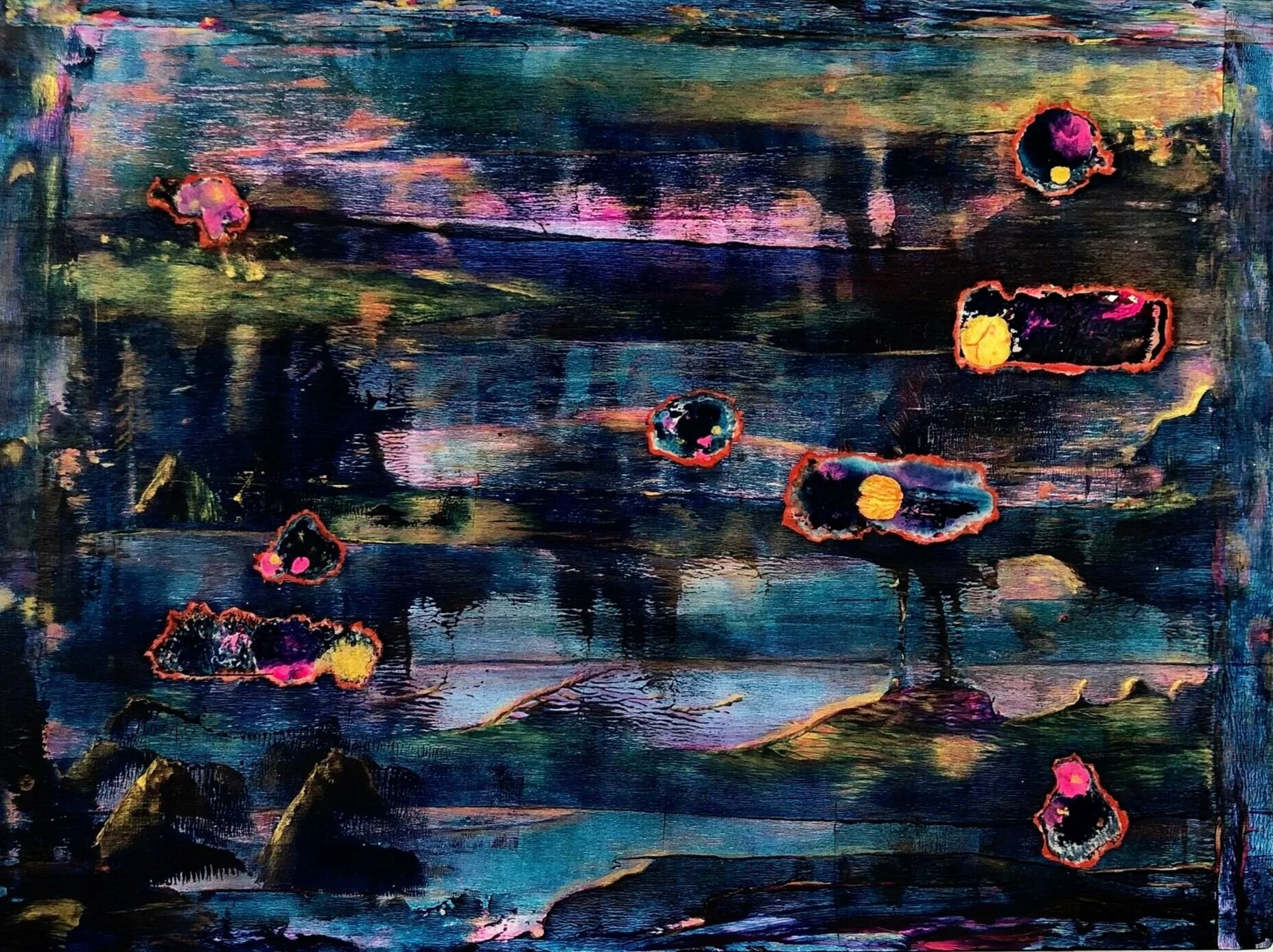 “ Dreams of a year —— Middle Summer Night”,
Mixed media on wood panels and paper, 30cm X 40cm, 2020.
