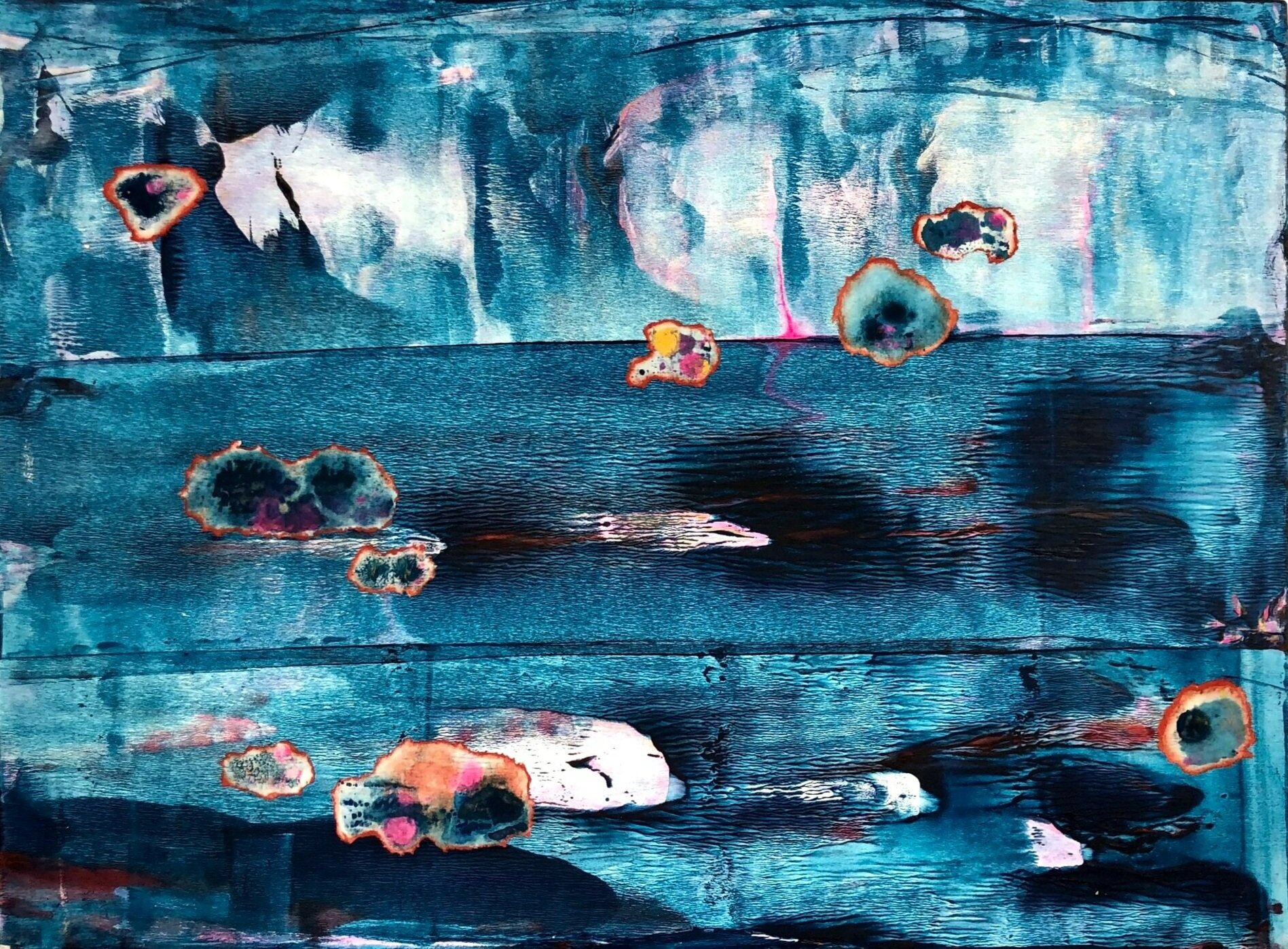 “ Dreams of a year —— Icy”, Mixed media on wood panels and paper, 30cm X 40cm, 2020.