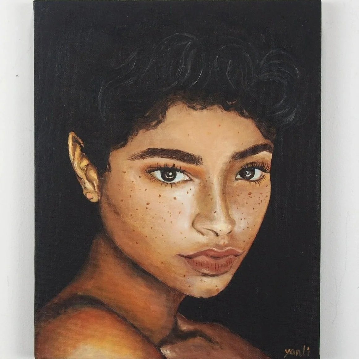 "A girl without makeup",  Oil on canvas, 10" X 8", 2018