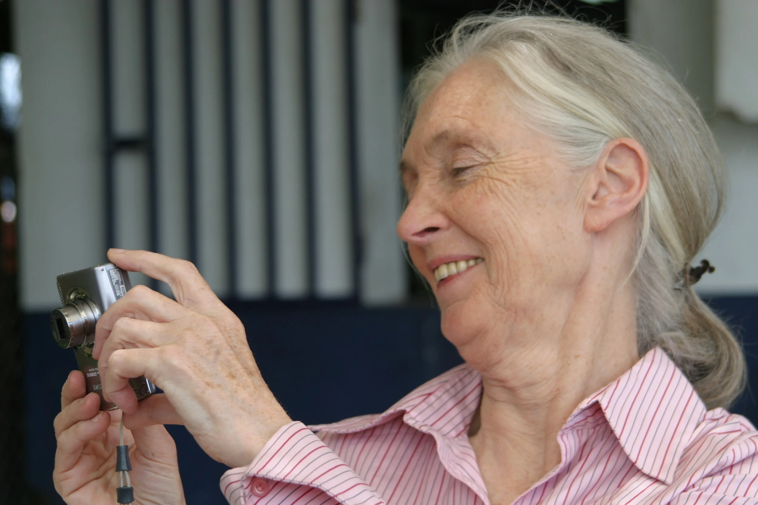JANE GOODALL TAKING A PICTURE