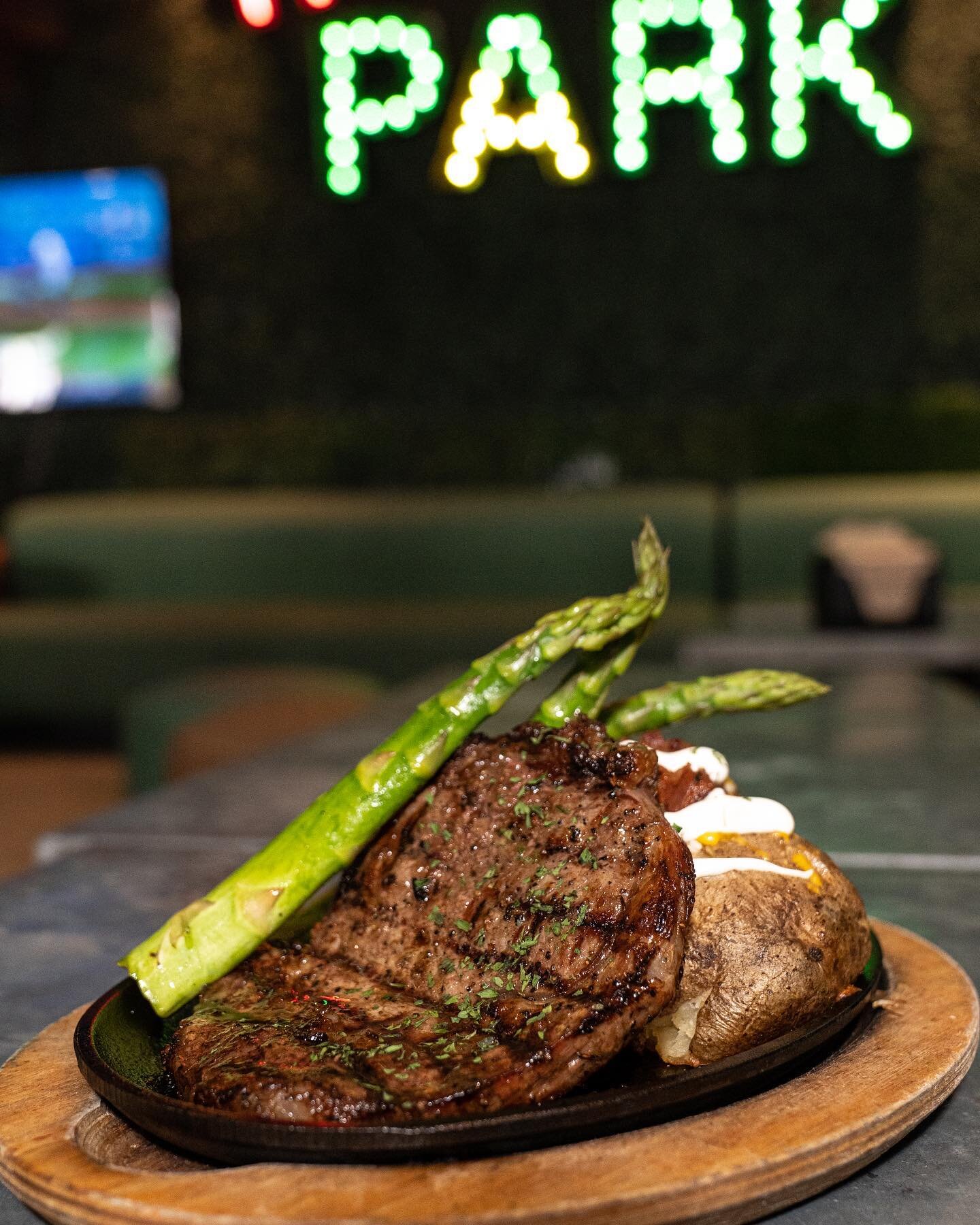 Come enjoy our steak night 🥩 for only $15 today 😉 #ThePark🌳