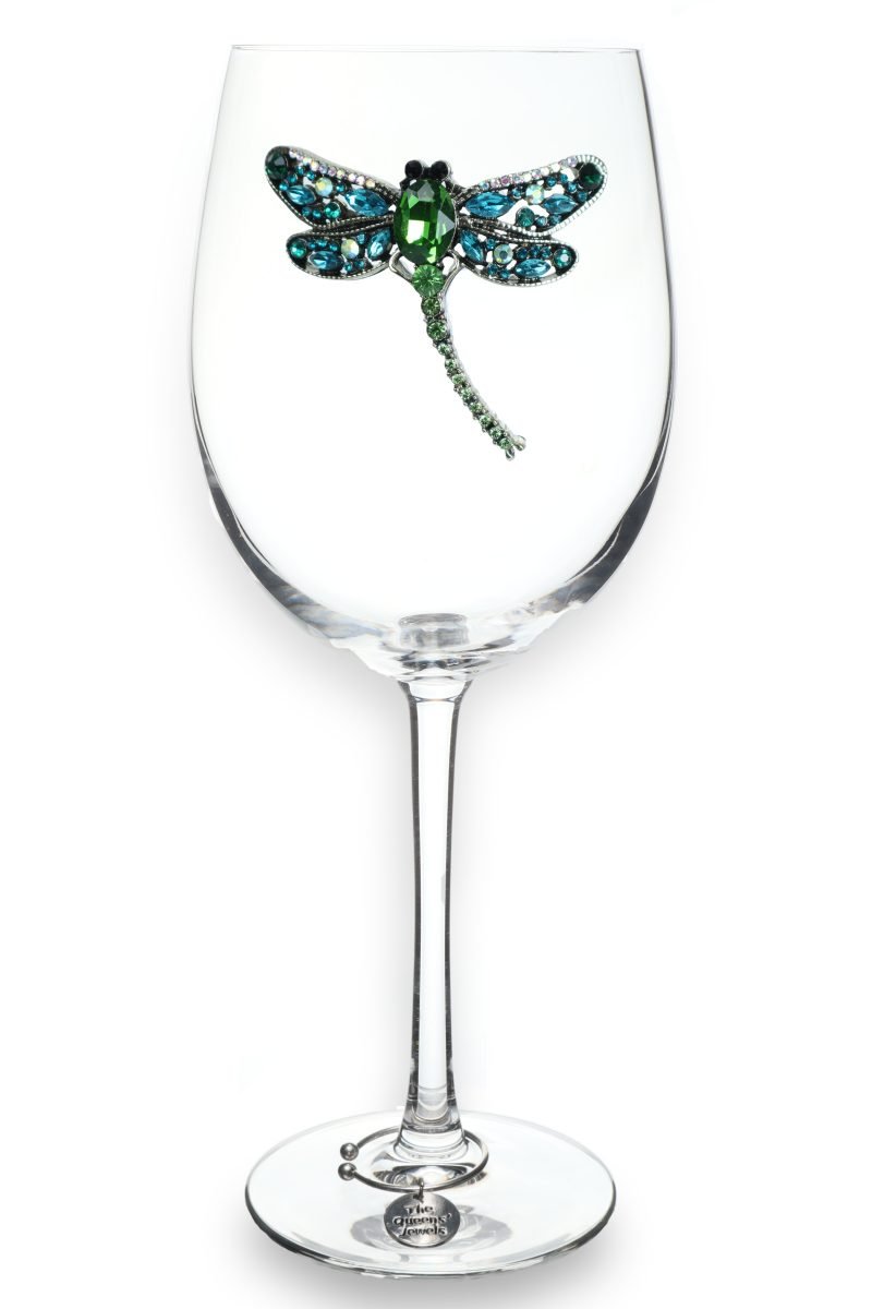 10 oz Wine Glass Goblet Dragonfly 