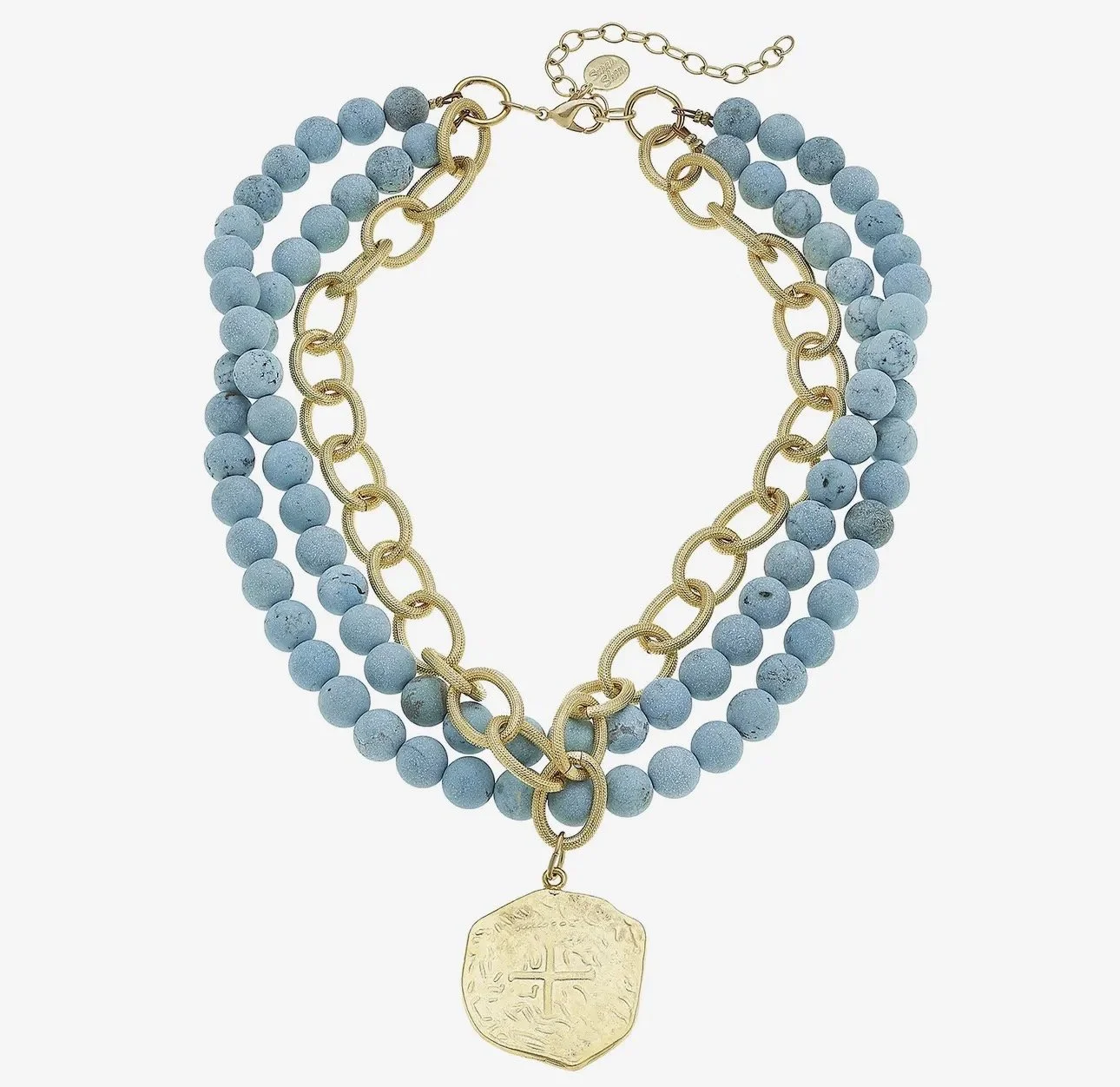 Gold Coin Turquoise Necklace