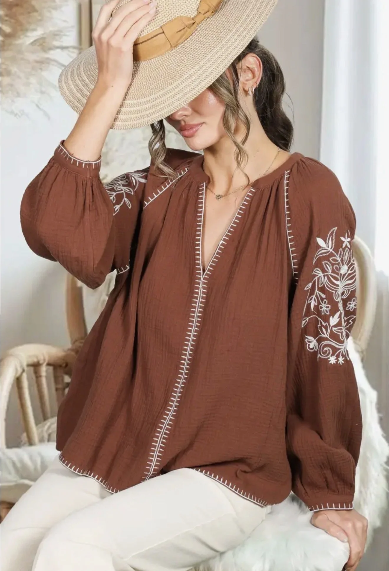 Floral Embroidered Blouse