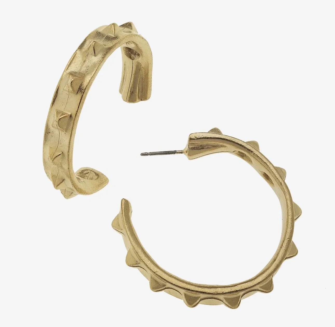 Gold Spike Hoop Earring