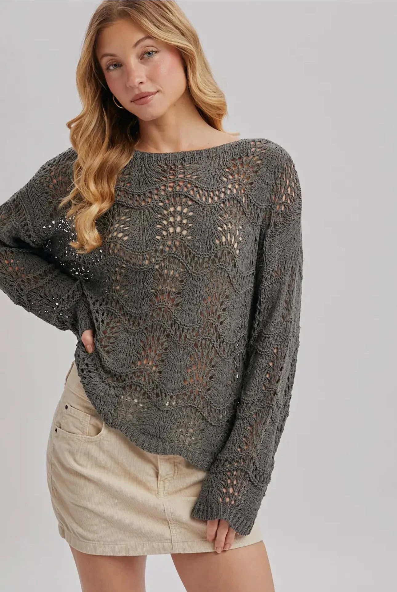 Scallop Hem Sweater
