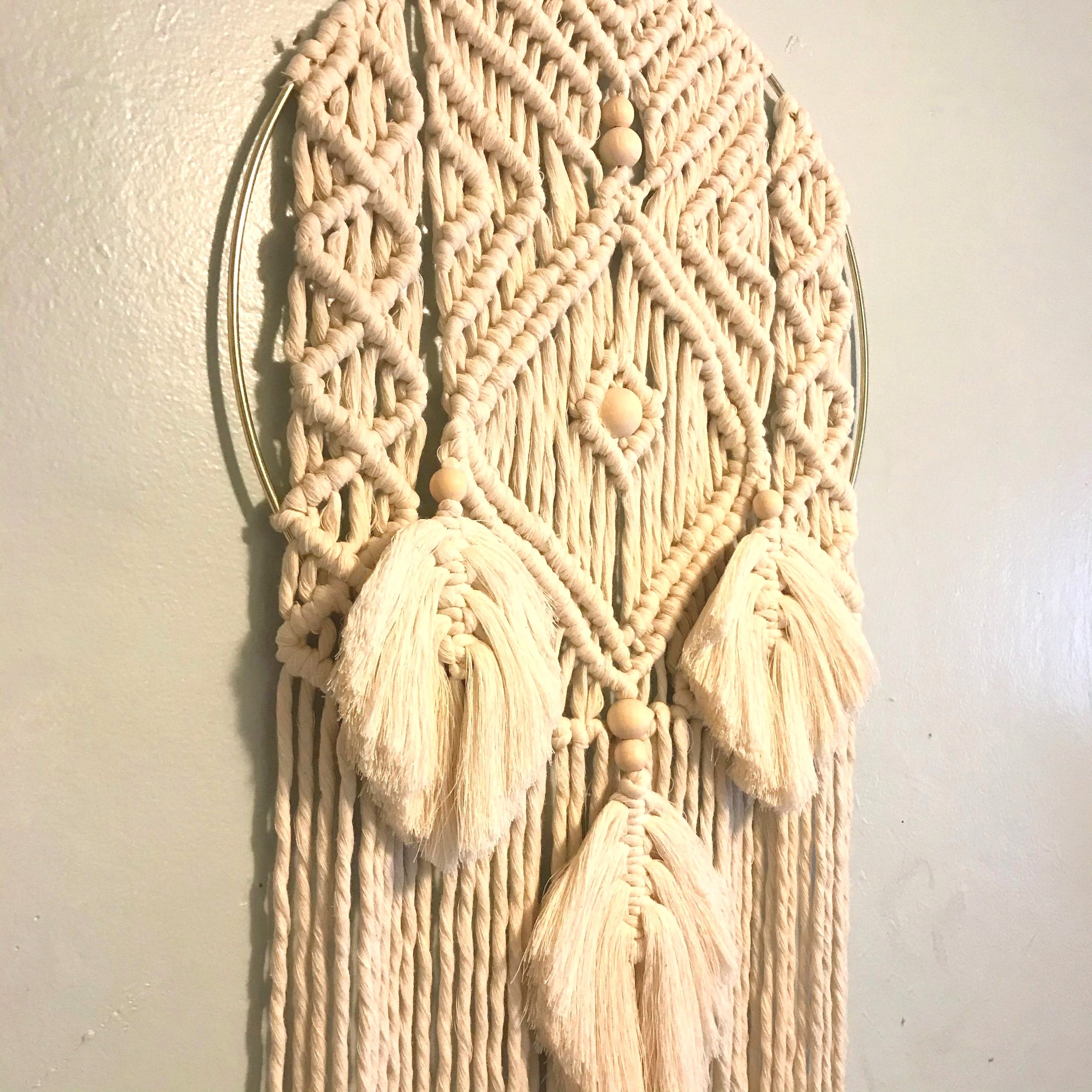 Diamond Patterned Dreamcatcher with Feathers