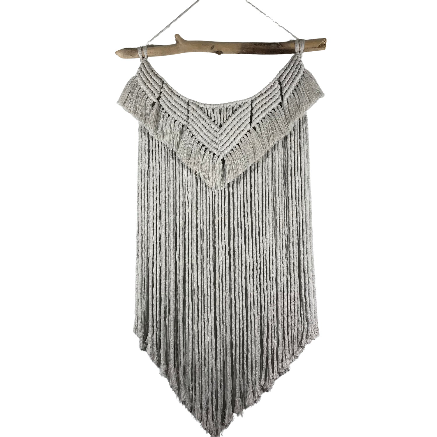 Medium Cloud Grey Macrame Wall Hanging